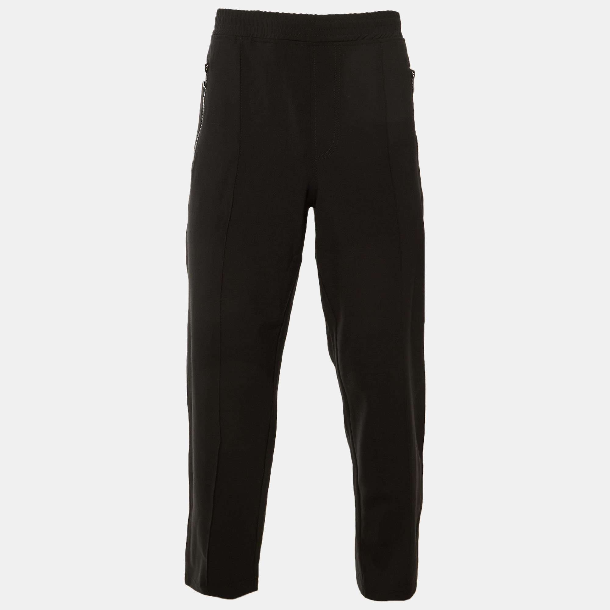 Neil Barrett Black Wool Blend Extra Low Rise Loose Fit Trousers Neil Barrett Black Wool Blend Extra Low Rise Loose Fit Trousers