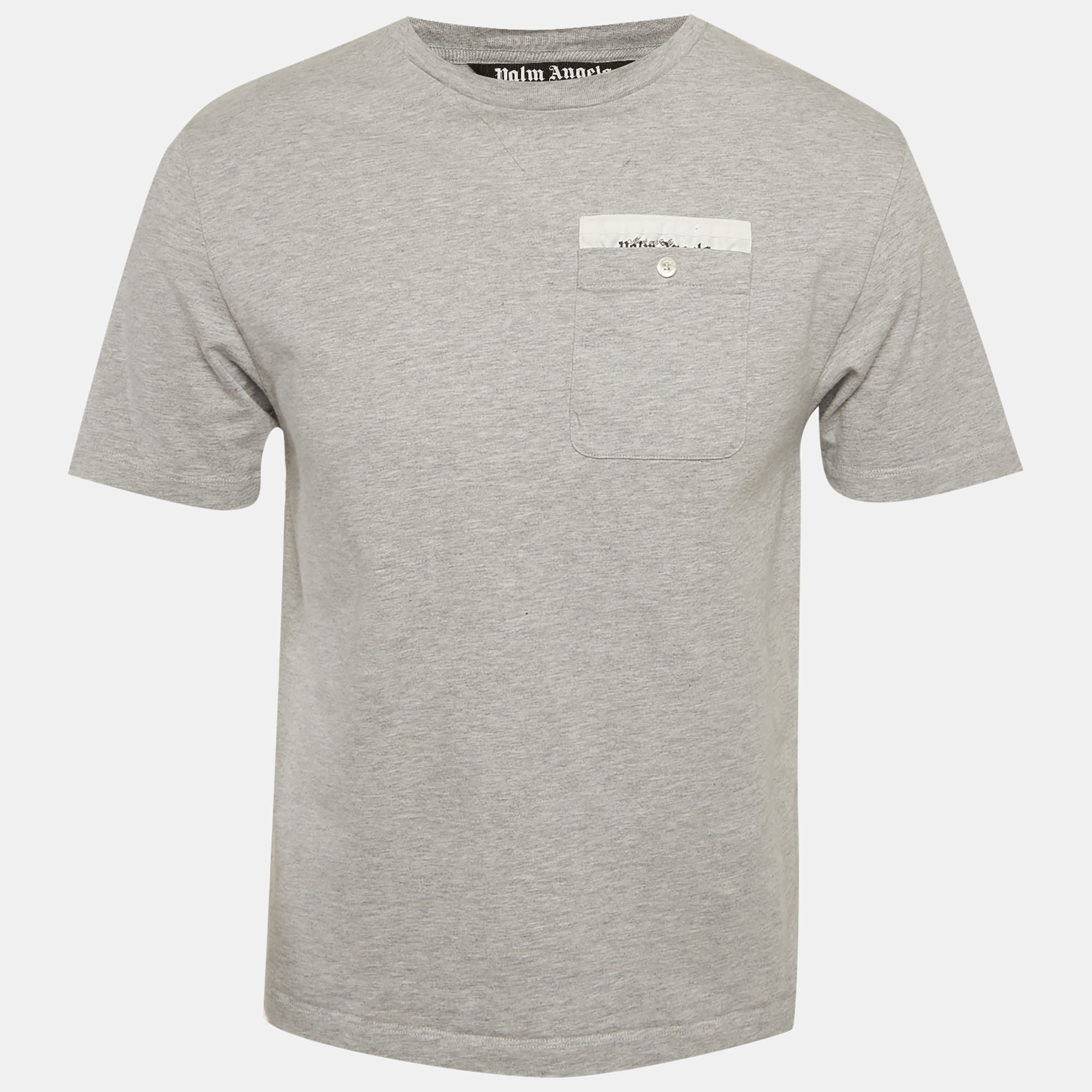 Palm Angels Grey Jersey Pocket Detail Shirt Palm Angels Grey Jersey Pocket Detail Shirt