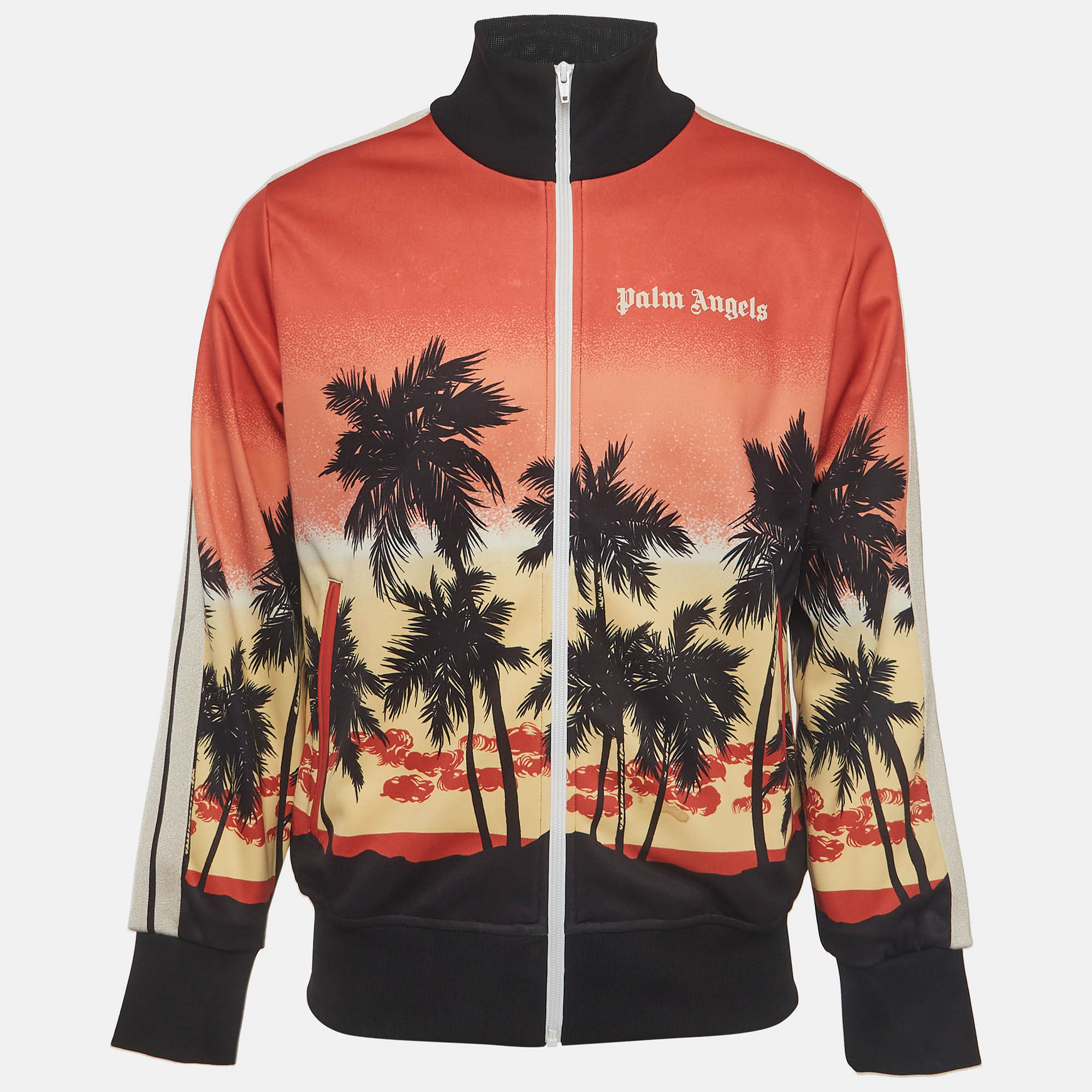 Palm Angels Multicolor Printed Zip Front Bomber Jacket Palm Angels Multicolor Printed Zip Front Bomber Jacket