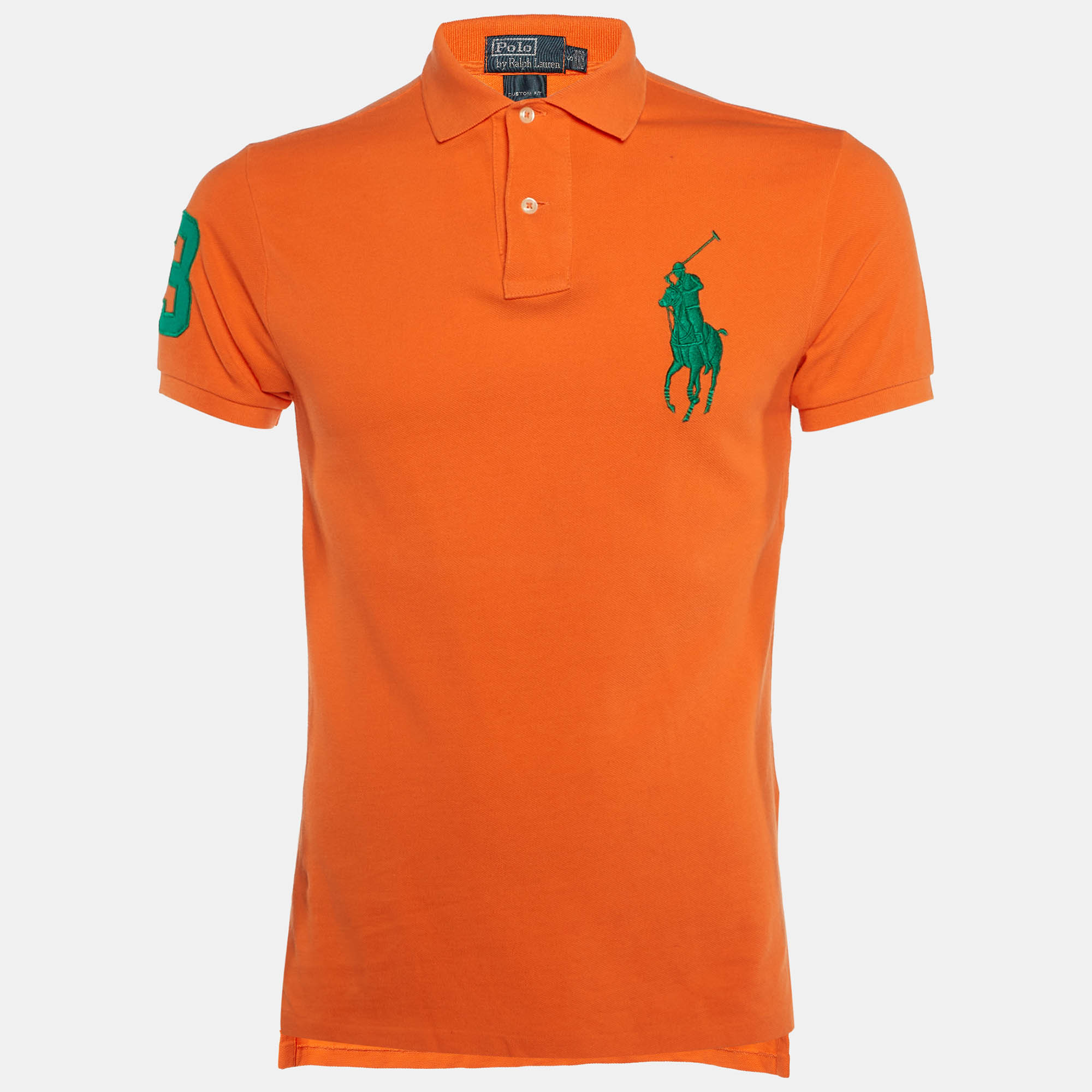 Polo Ralph Lauren Orange Cotton Custom Fit Polo Shirt Polo Ralph Lauren Orange Cotton Custom Fit Polo Shirt