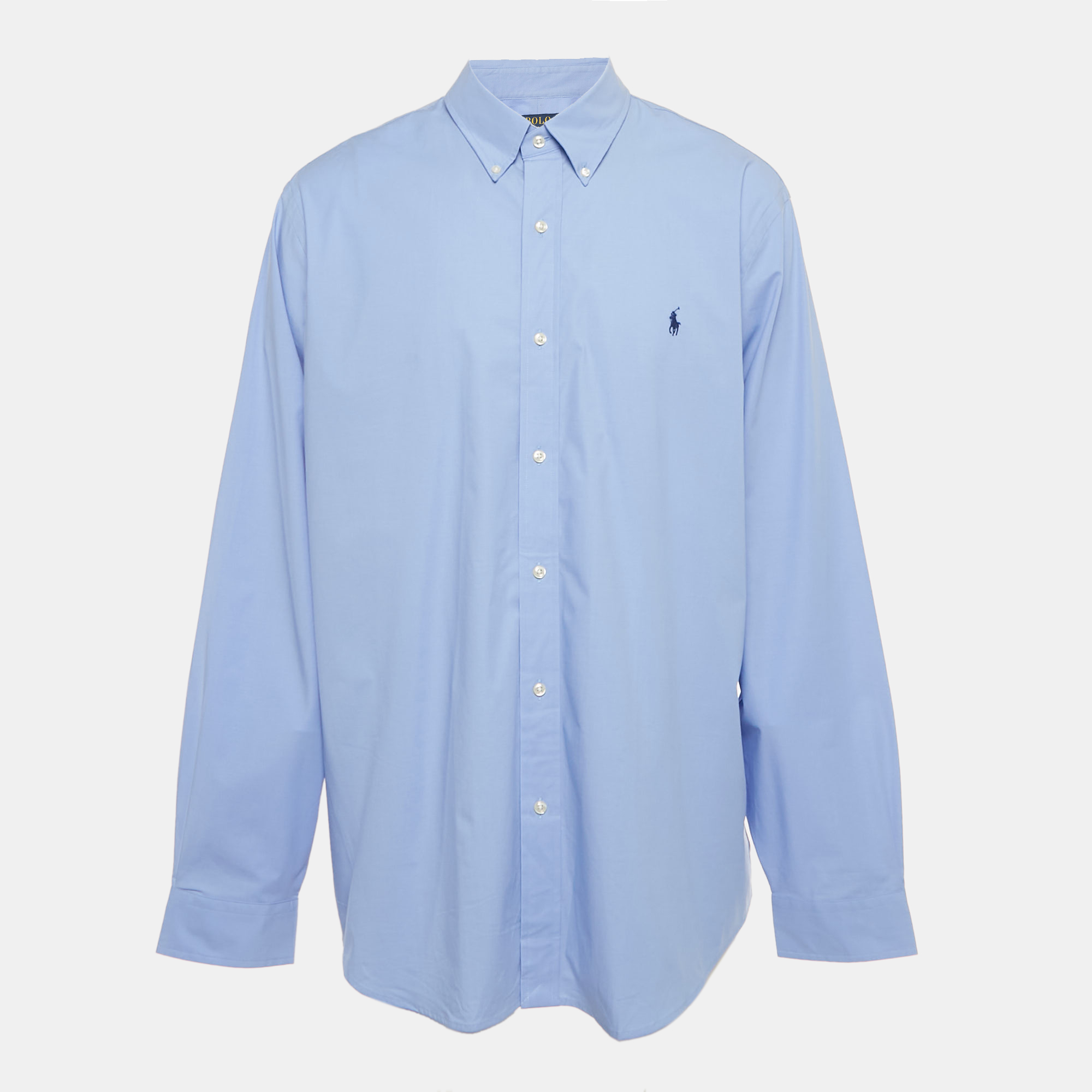 Polo Ralph Lauren Blue Logo Embroidered Cotton Shirt Polo Ralph Lauren Blue Logo Embroidered Cotton Shirt