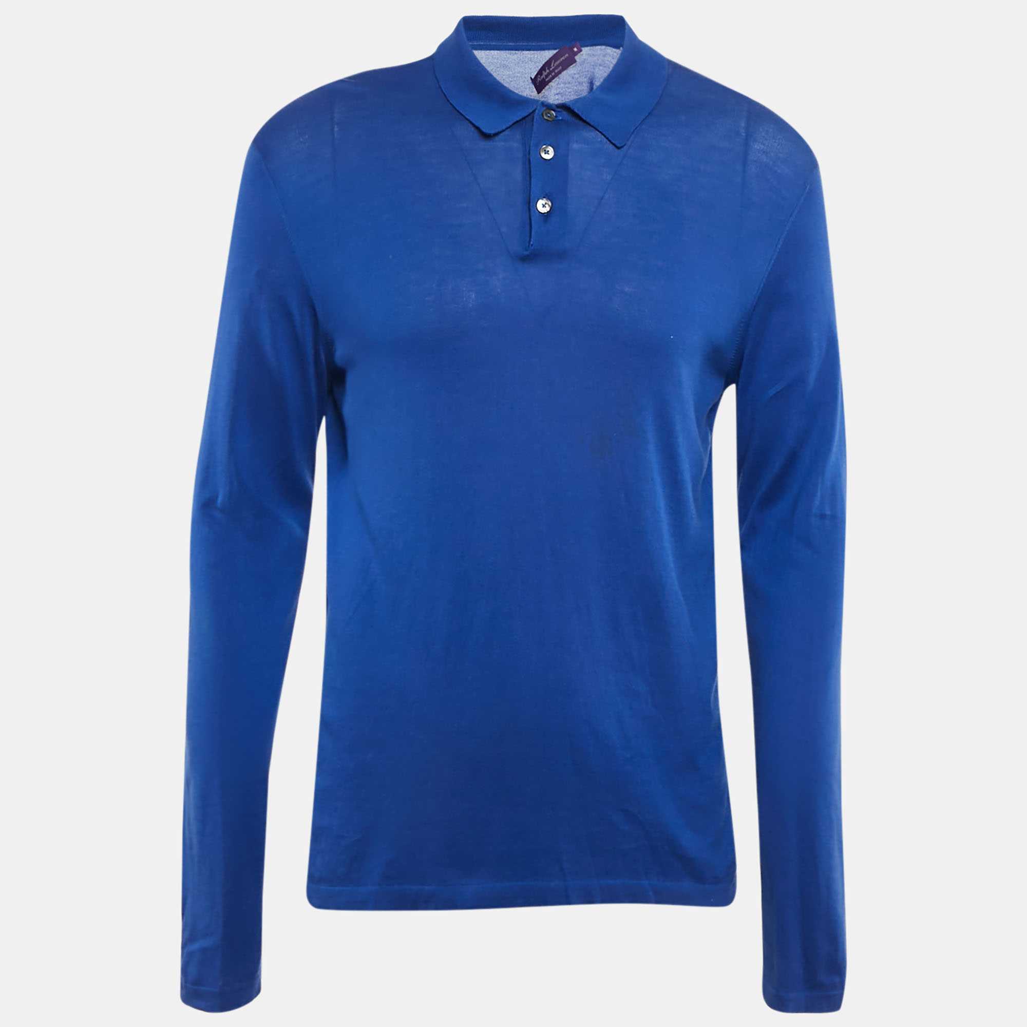 Ralph Lauren Purple Label Blue Jersey Long Sleeve Polo Shirt Ralph Lauren Purple Label Blue Jersey Long Sleeve Polo Shirt