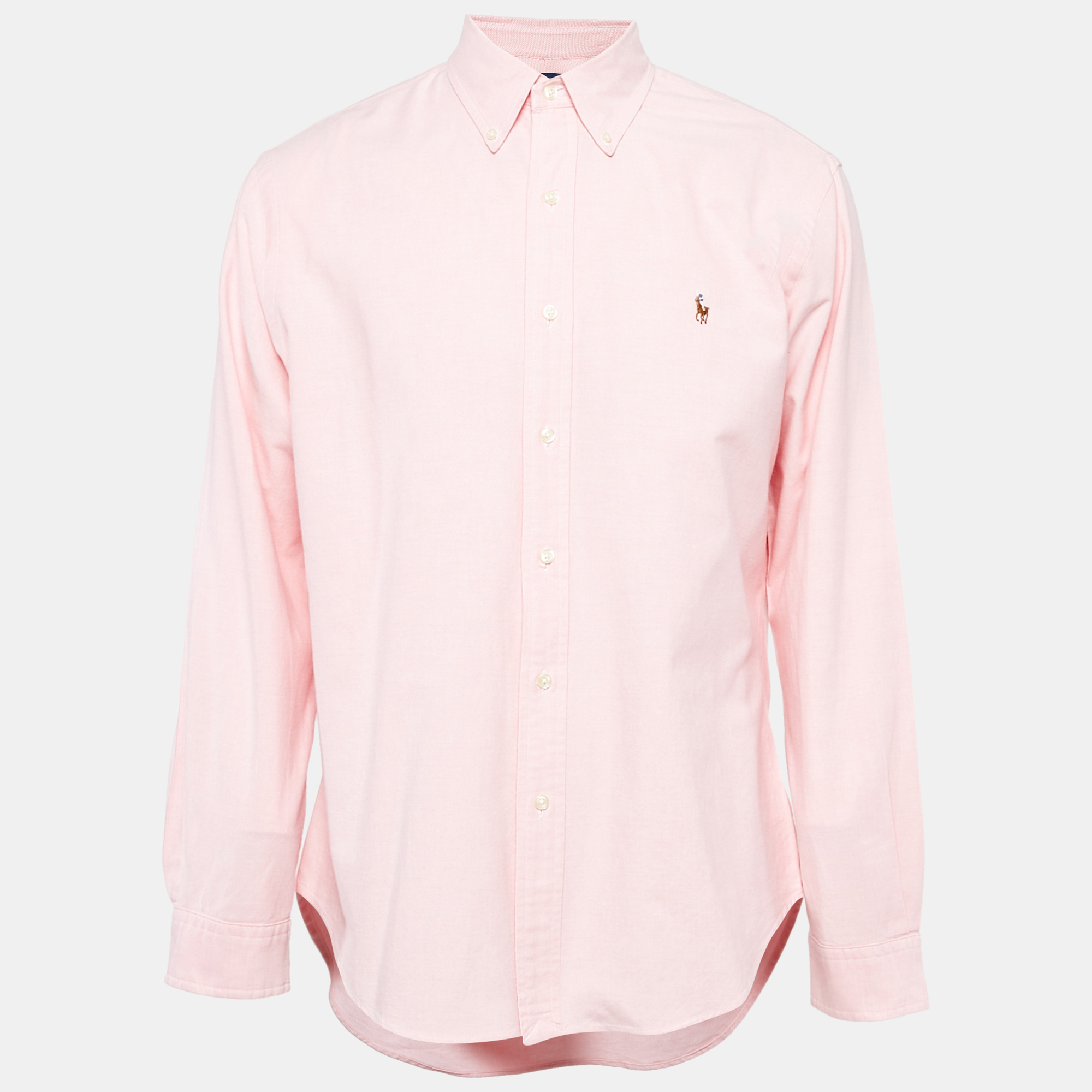 Ralph Lauren Pink Stretch Oxford Cotton Slim Fit Shirt Ralph Lauren Pink Stretch Oxford Cotton Slim Fit Shirt