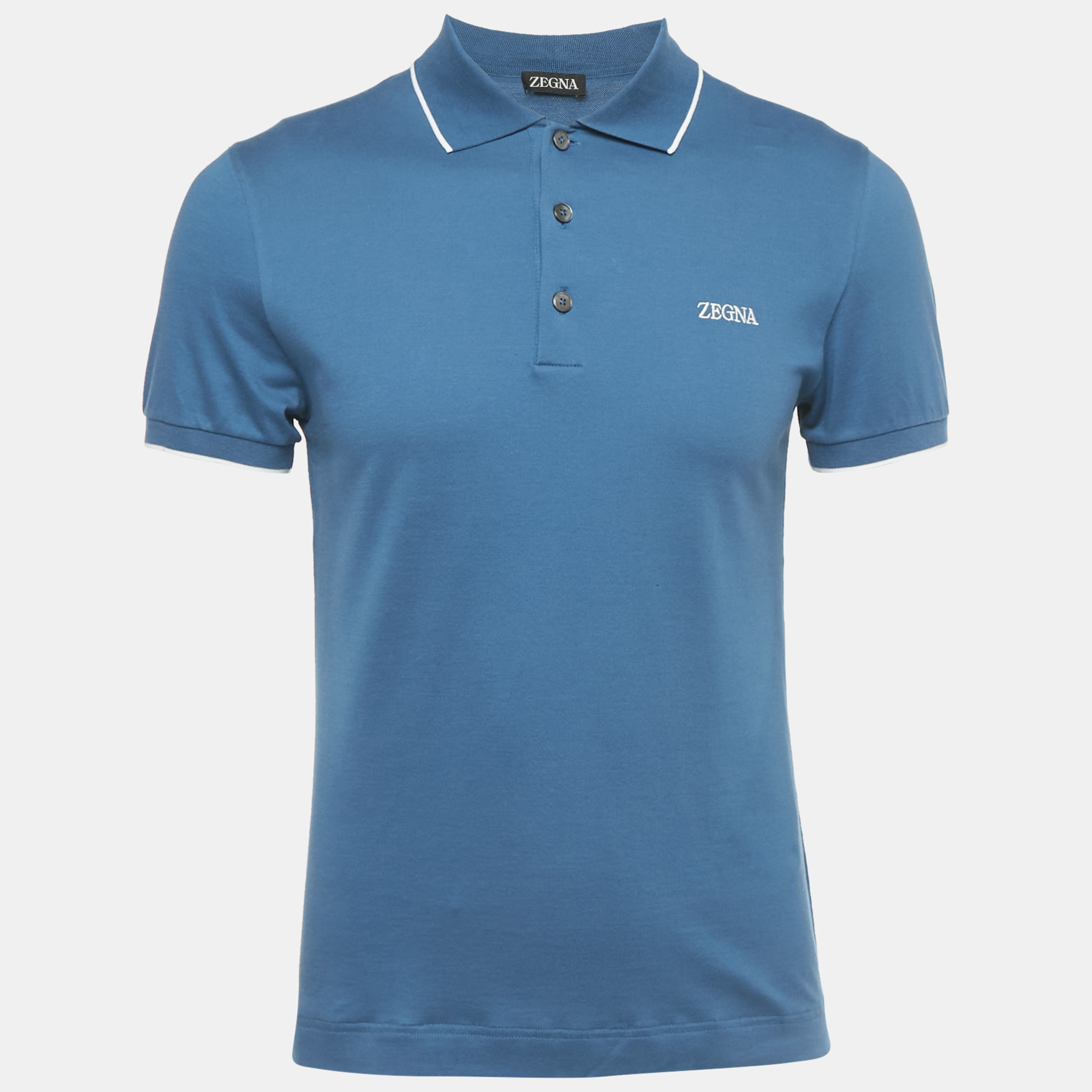 Zegna Sport Blue Cotton Polo Shirt Zegna Sport Blue Cotton Polo Shirt