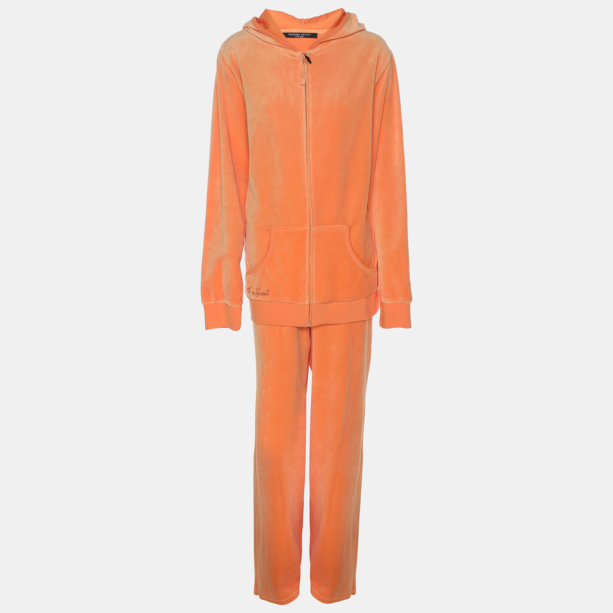 Marina Sport by Marina Rinaldi Orange Jersey Hoodie and Joggers Set Marina Sport by Marina Rinaldi Orange Jersey Hoodie and Joggers Set
