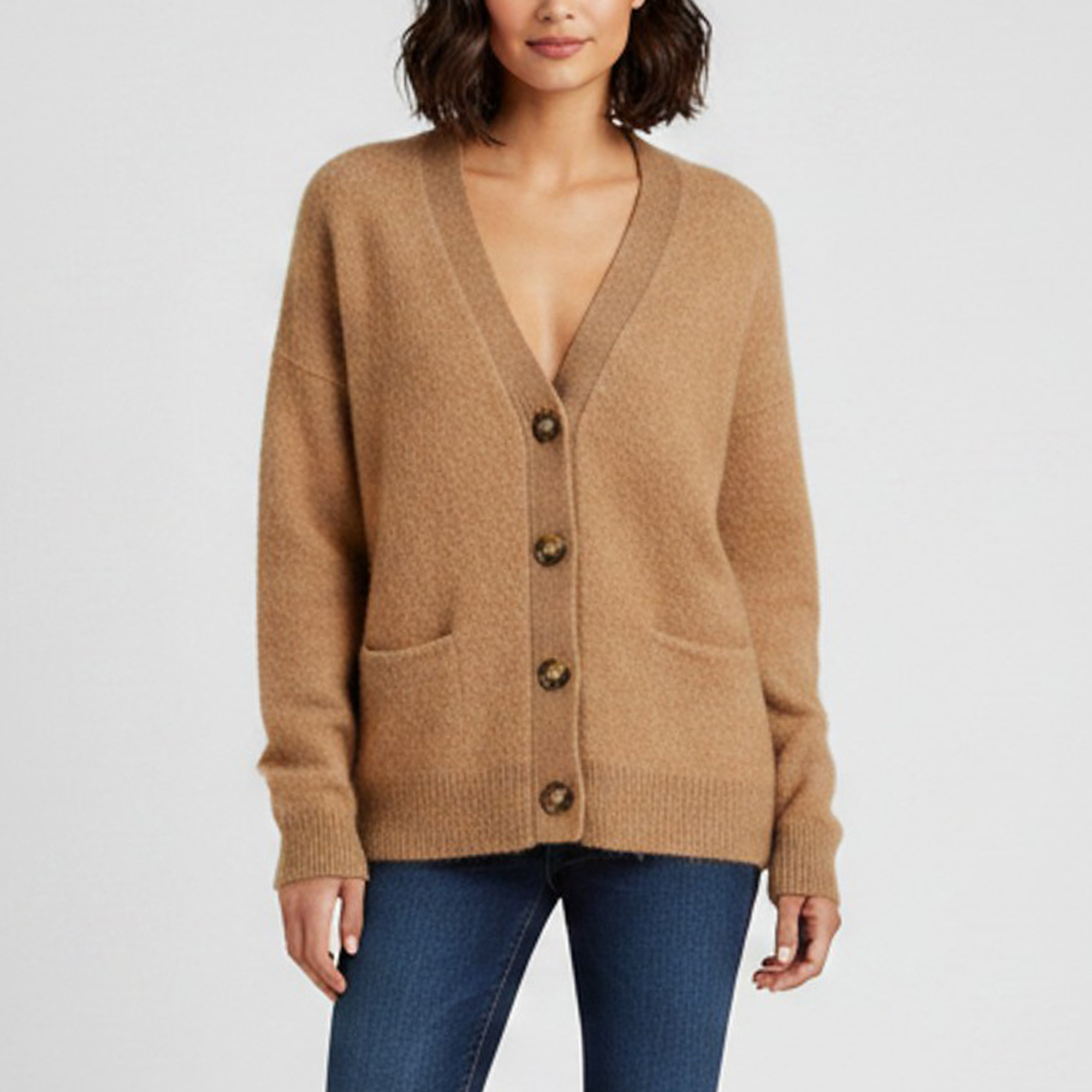Acne Studios Brown Rib Knit Cardigan Acne Studios Brown Rib Knit Cardigan