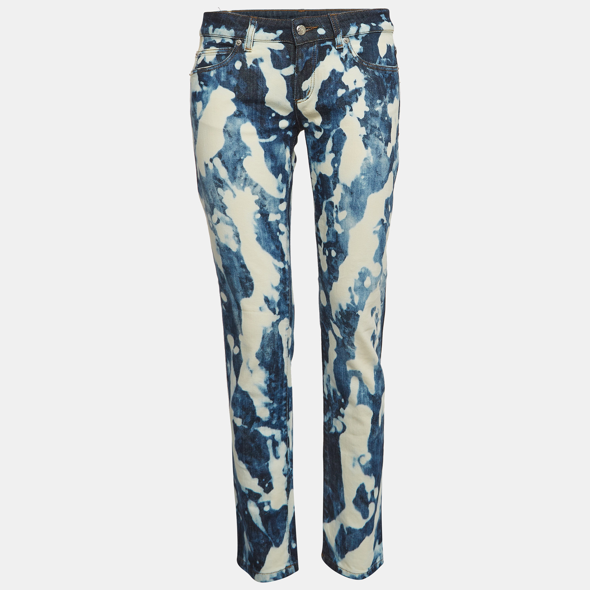Alexander McQueen Blue Bleached Effect Denim Jeans S Waist “ Alexander McQueen Blue Bleached Effect Denim Jeans S Waist “
