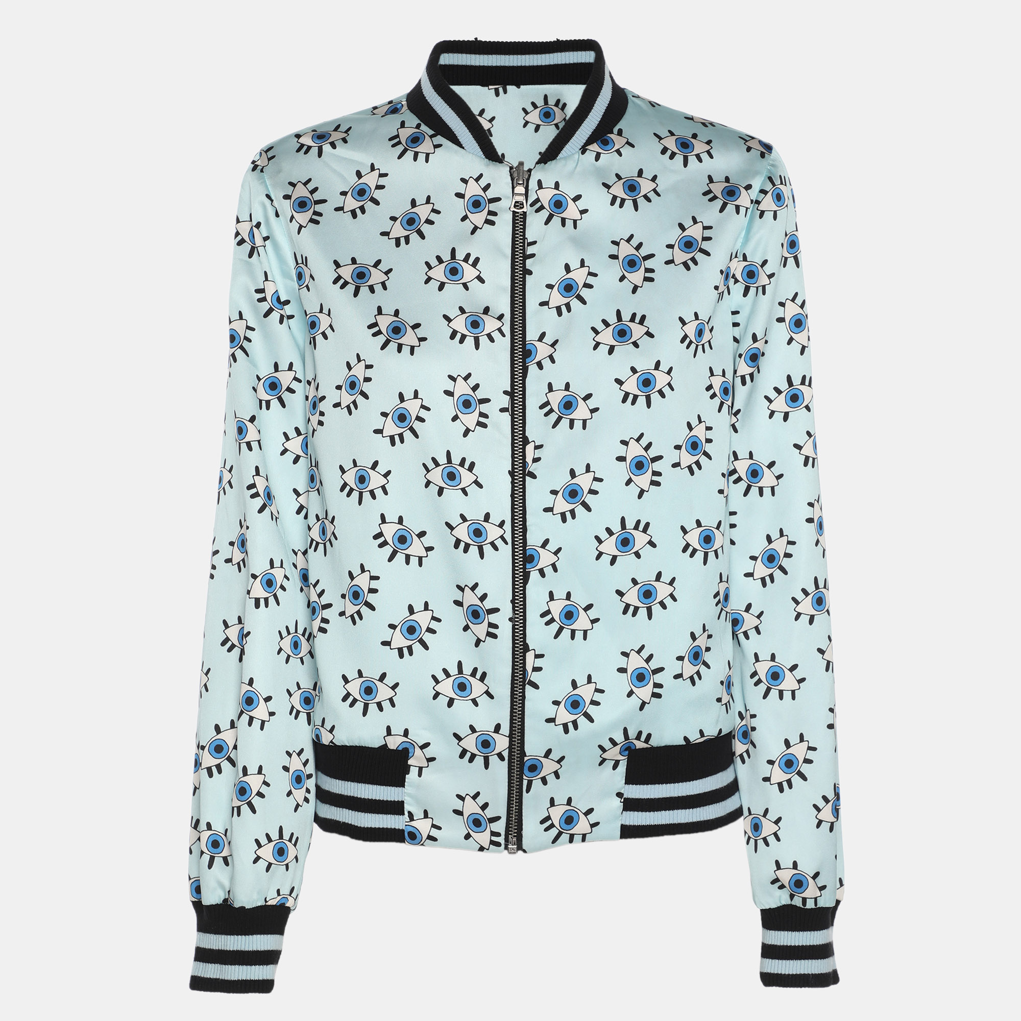 Alice + Olivia Multicolor Printed Nylon Lonnie Reversible Bomber Jacket Alice + Olivia Multicolor Printed Nylon Lonnie Reversible Bomber Jacket
