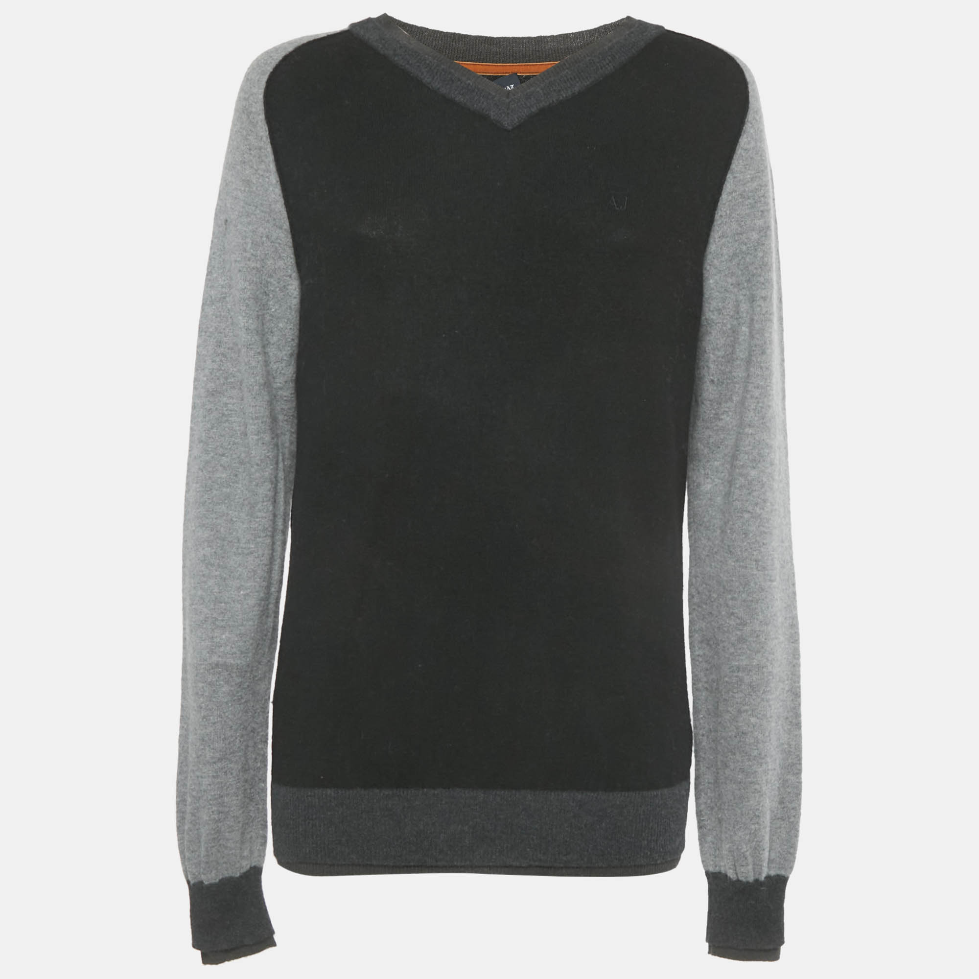 Armani Jeans Monochrome Wool V-Neck Sweater
