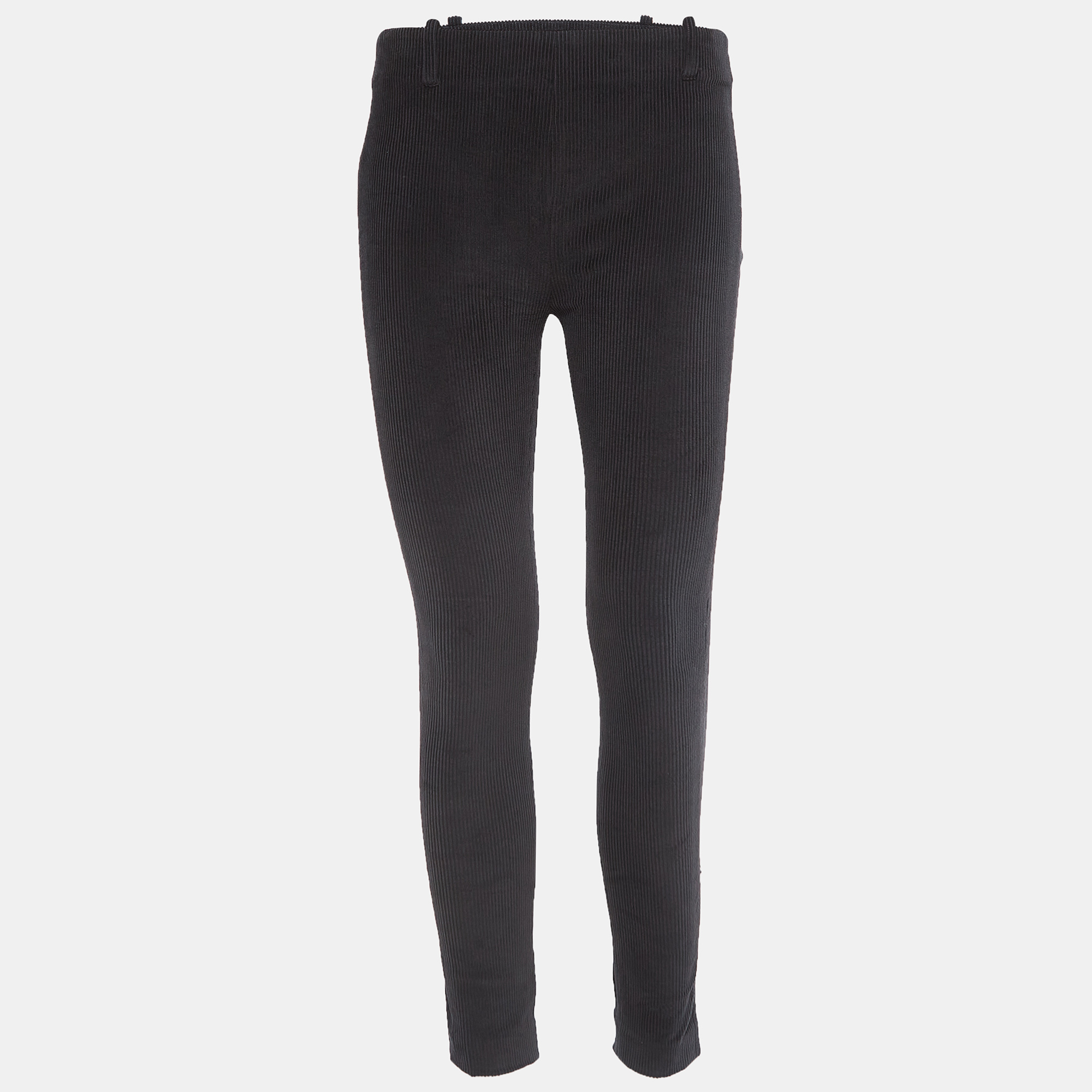 Balenciaga Black Textured Corduroy Slim Fit Trousers