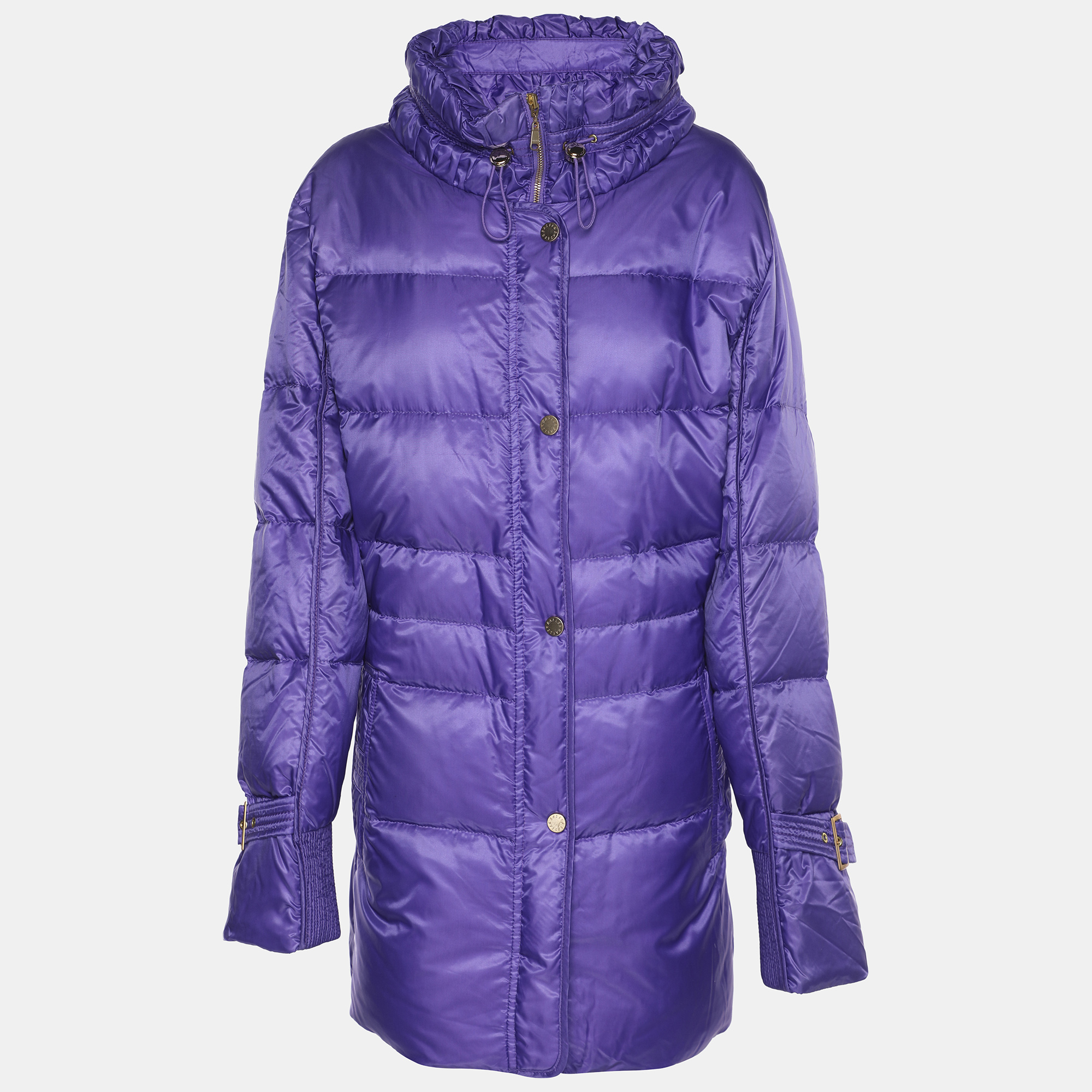 Basler Purple Nylon Puffer Buckle Drawstring Jacket