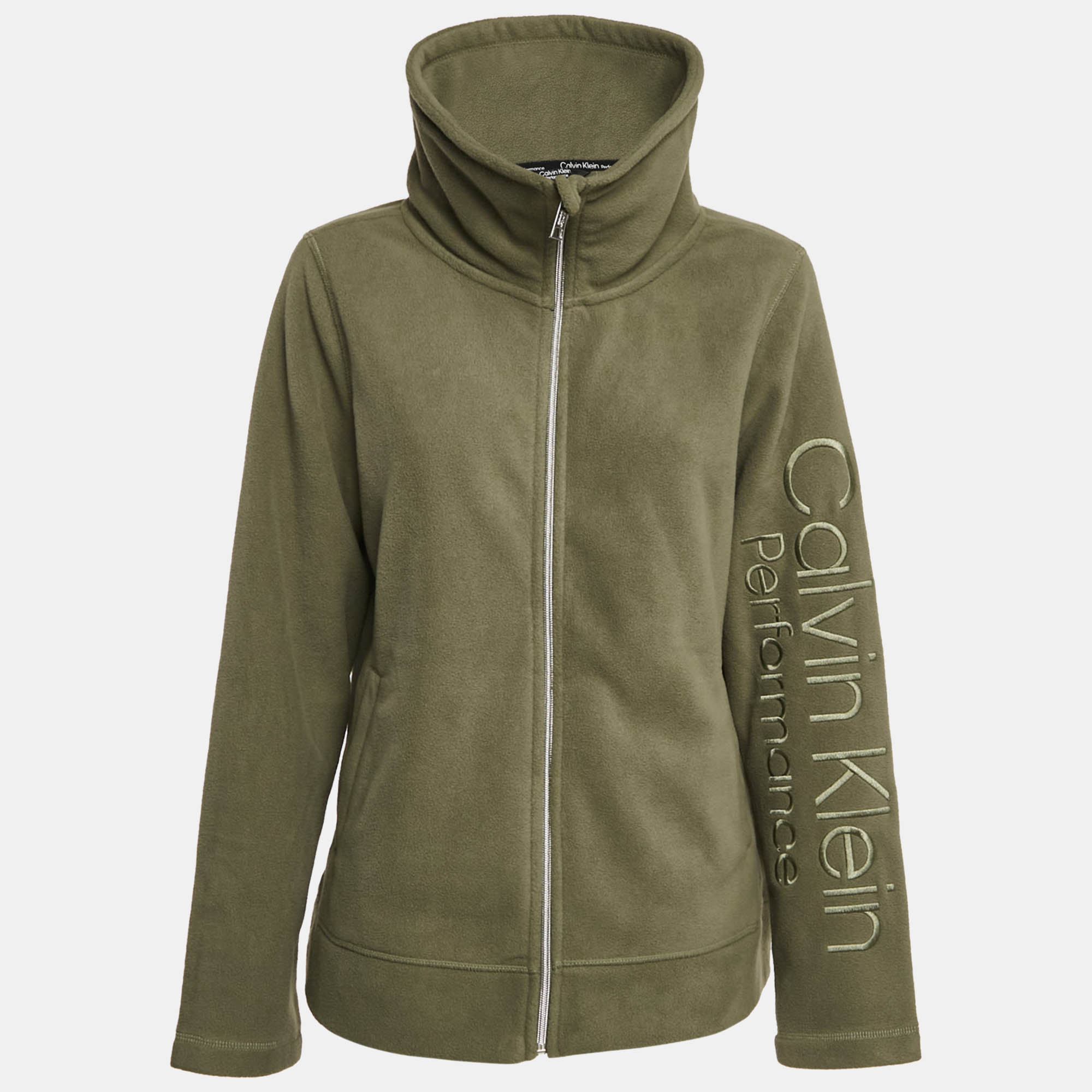 Calvin Klein Green Synthetic Fleece Performance Jacket Calvin Klein Green Synthetic Fleece Performance Jacket