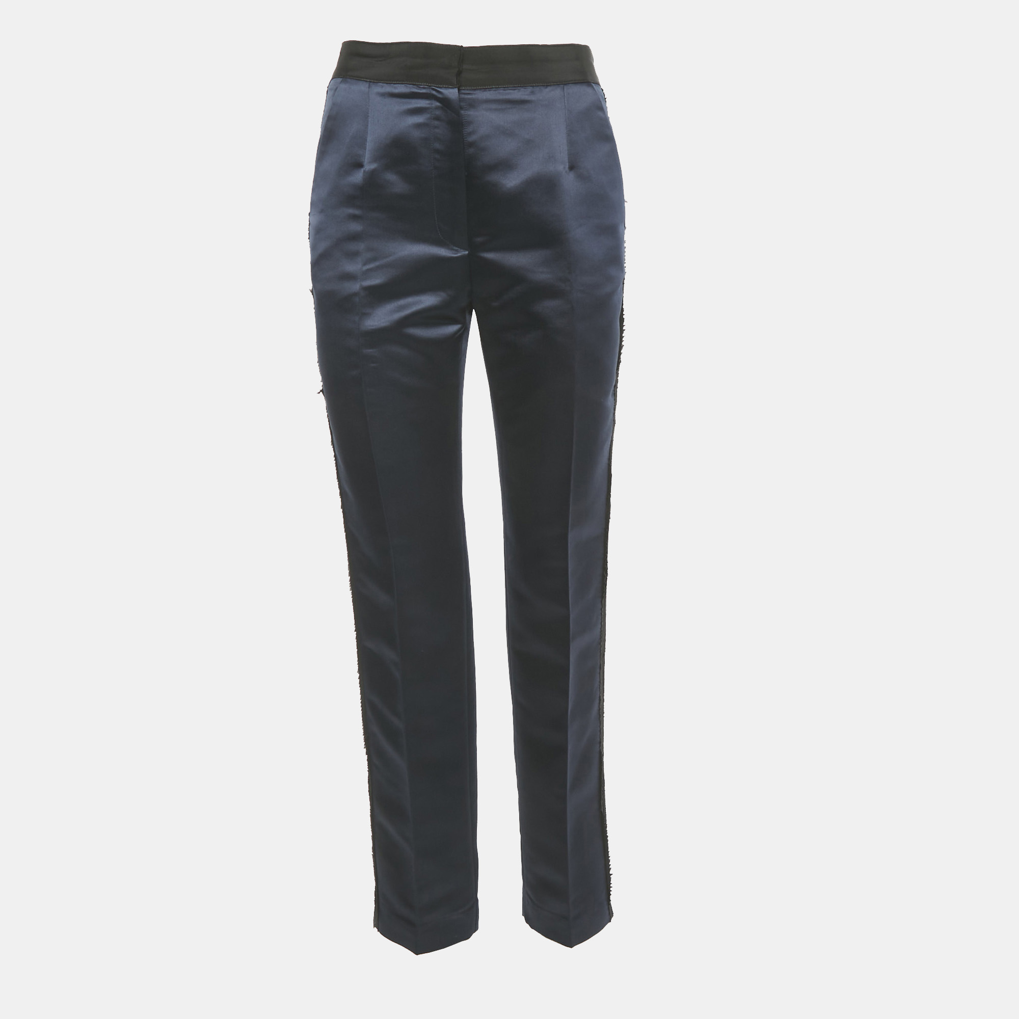 D & G Blue Satin Contrast Trimmed Trousers