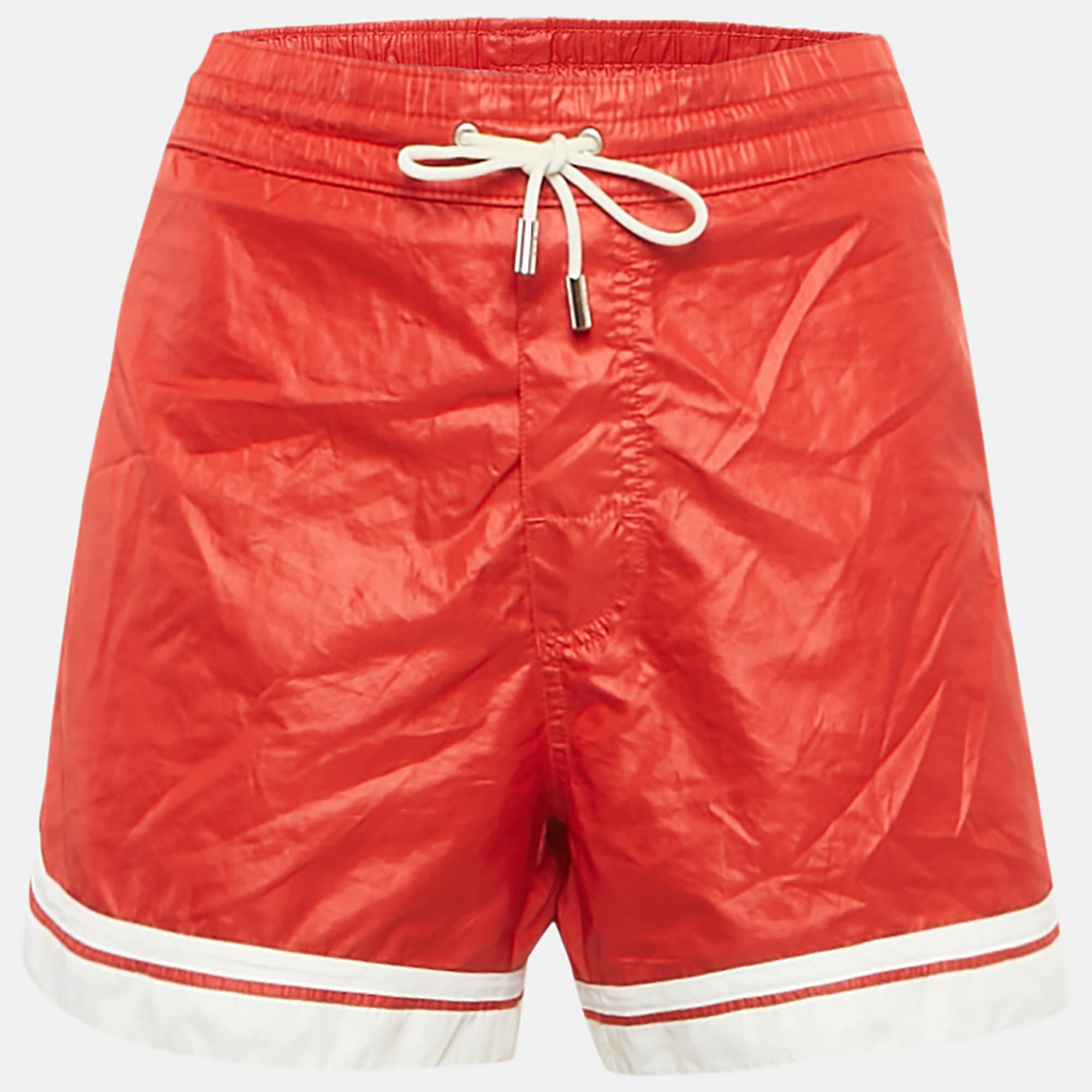 D & G Beachwear Red Striped Synthetic Shorts