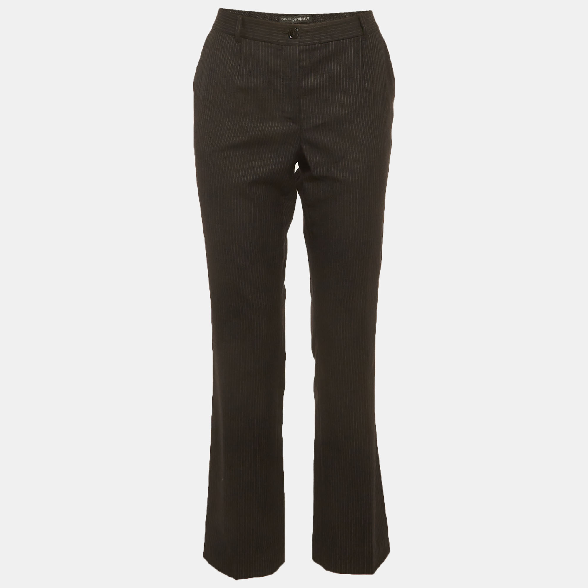 Dolce & Gabbana Black Pinstripe Wool Trousers Dolce & Gabbana Black Pinstripe Wool Trousers