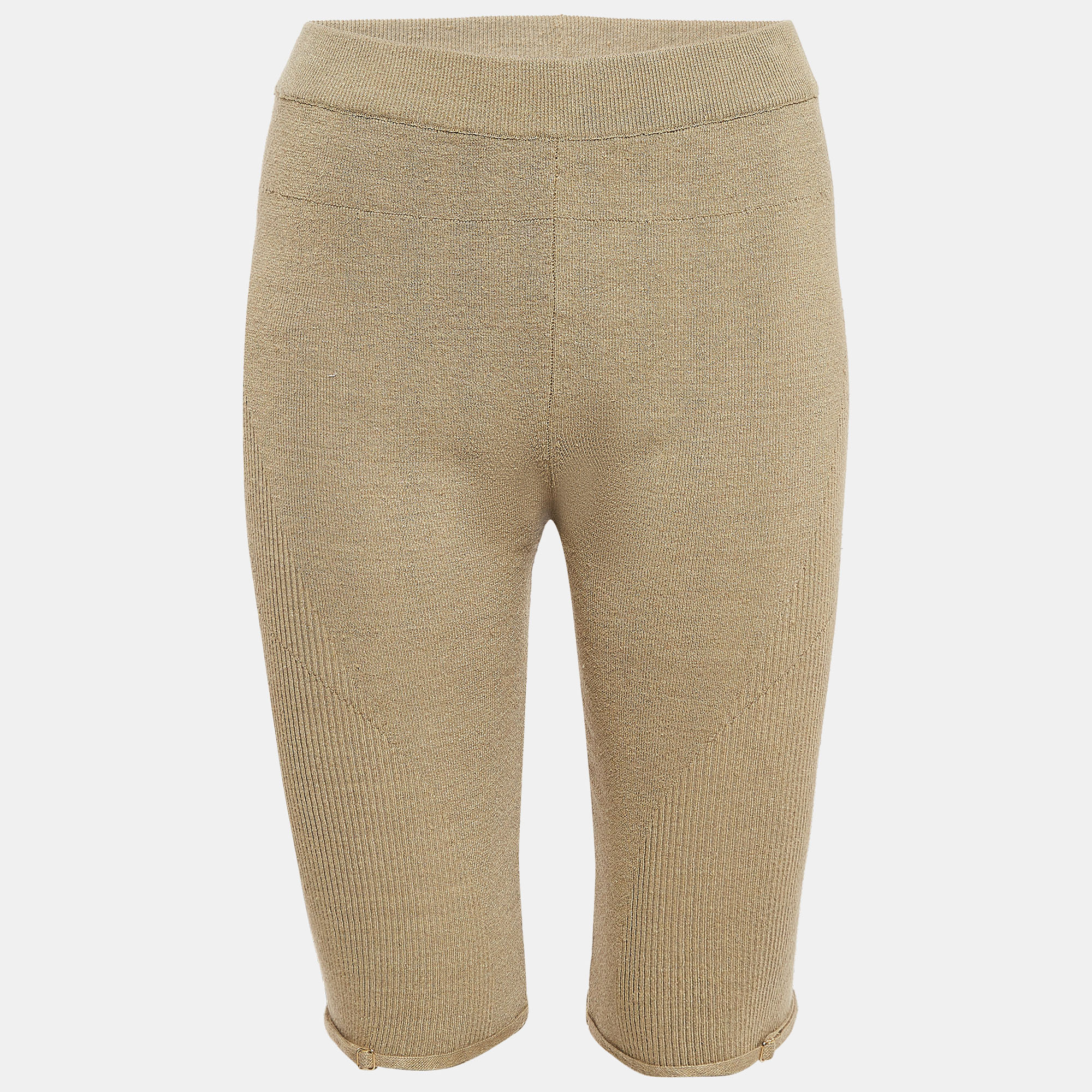 Jacquemus Khaki Green Linen Blend Knit Sierra Shorts Jacquemus Khaki Green Linen Blend Knit Sierra Shorts