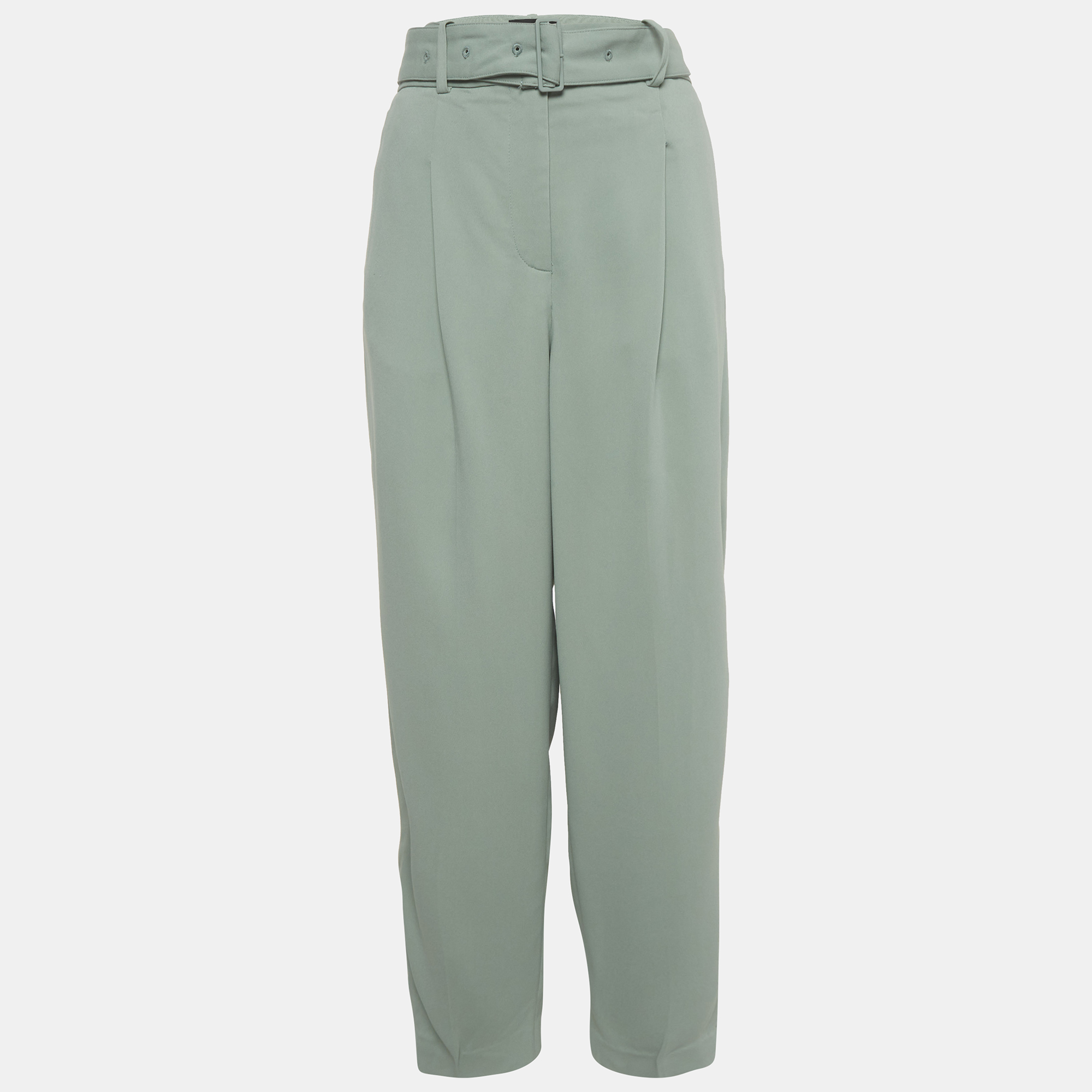 Joseph Green Crepe Drew Comfort Cady Belted Trousers Joseph Green Crepe Drew Comfort Cady Belted Trousers