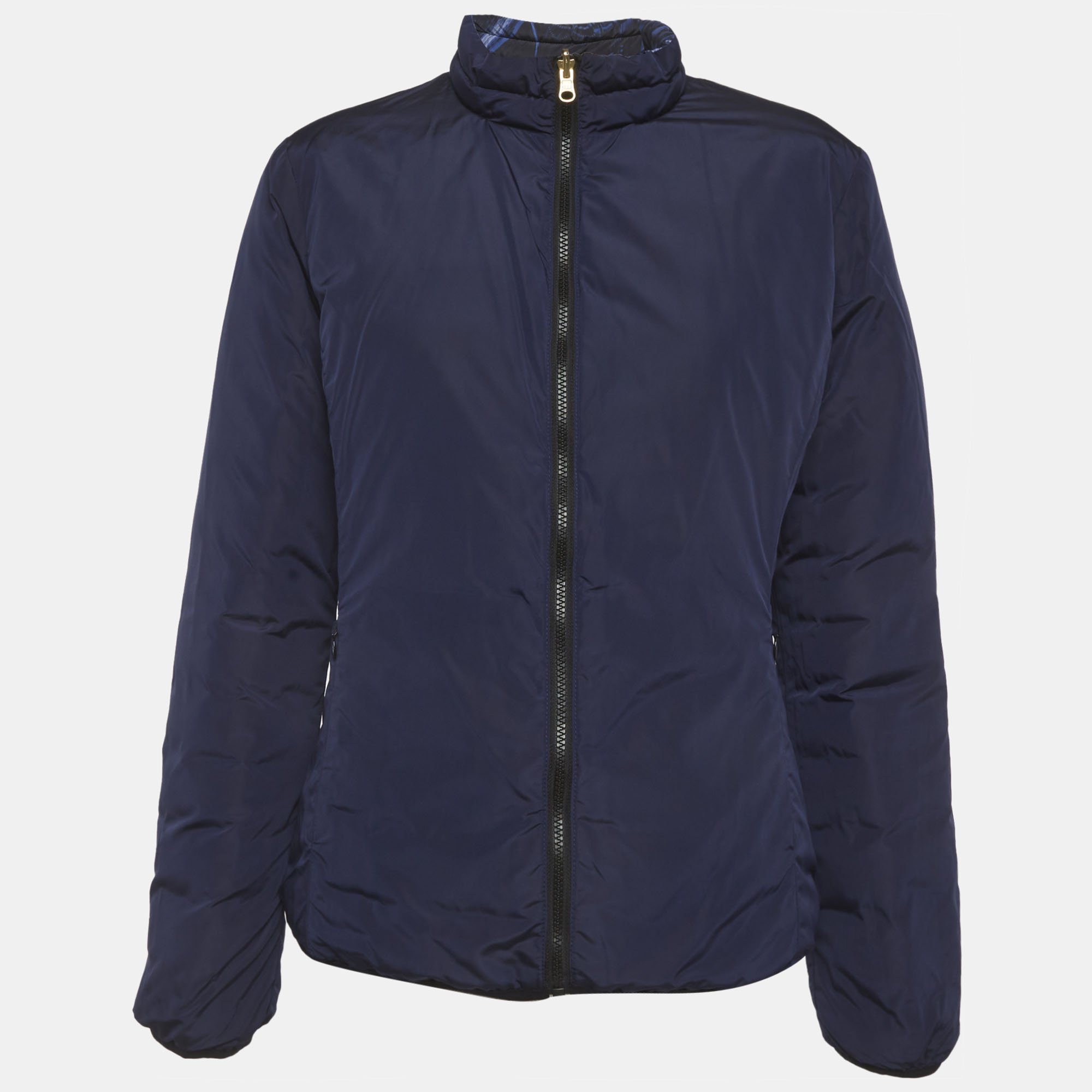 Just Cavalli avy BluePrinted Synthetic Quilted Puffer Reversible Jacket