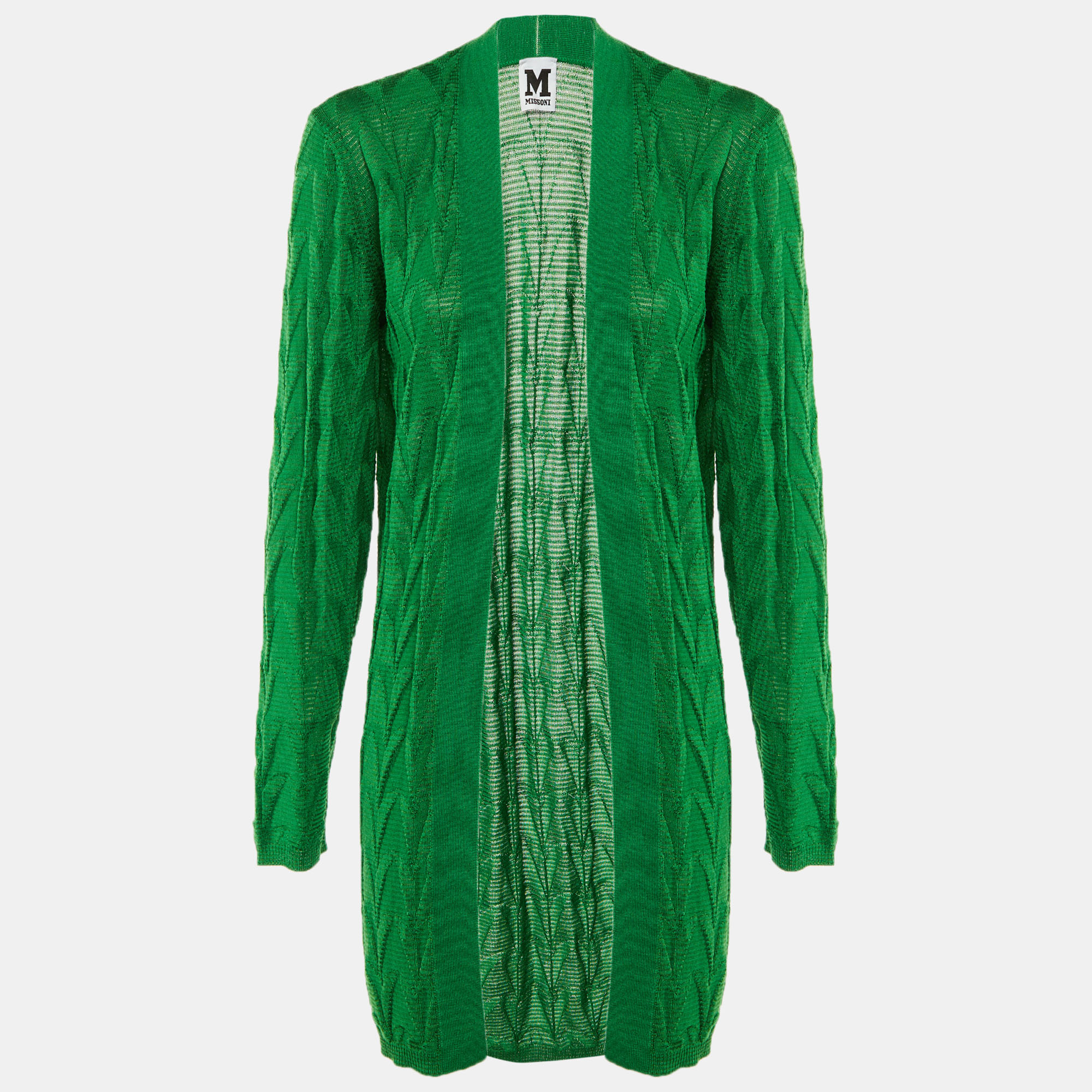 M Missoni Green Knit Open Front Cardigan M Missoni Green Knit Open Front Cardigan