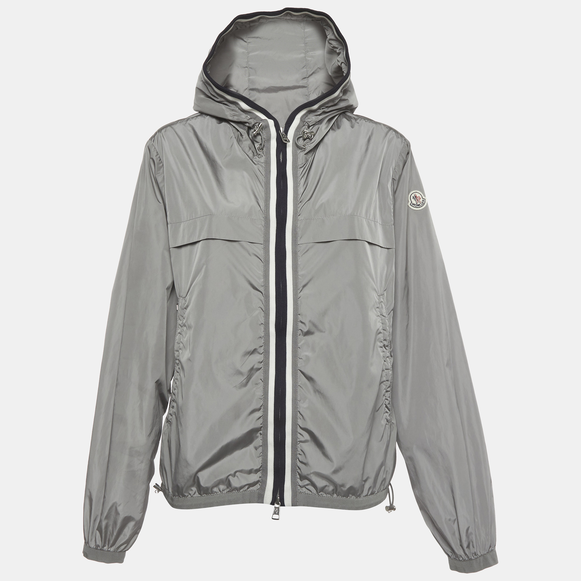 Moncler Grey Nylon Zip Up Windbreaker