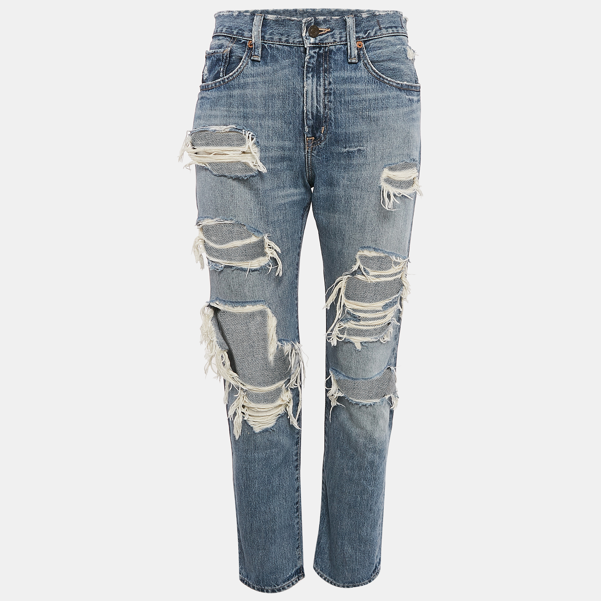 Ralph Lauren Blue Distressed Denim Low Waist Jeans M “ Ralph Lauren Blue Distressed Denim Low Waist Jeans M “