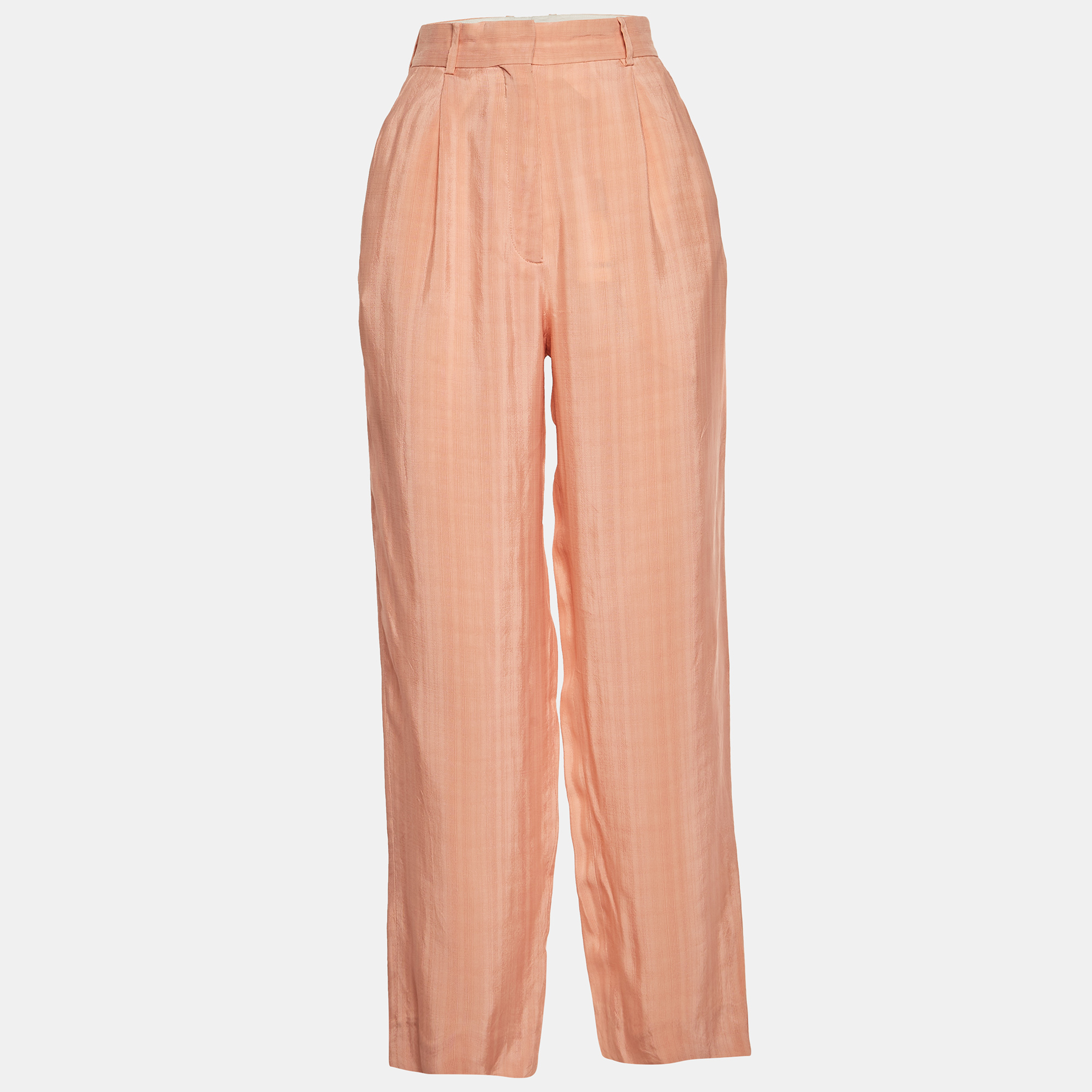 Sandro Pink Striped Cotton Trousers Sandro Pink Striped Cotton Trousers