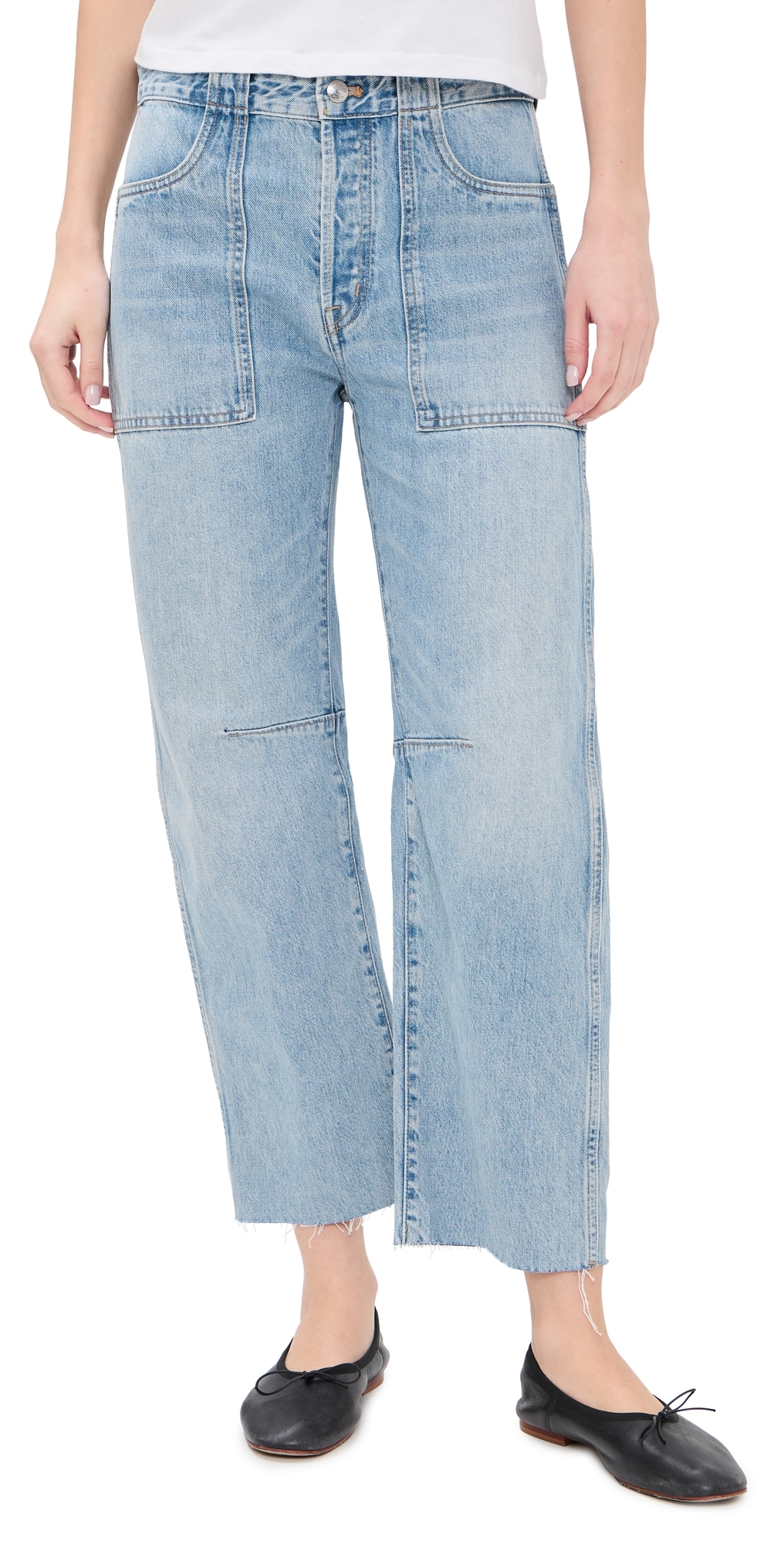 Madewell The Darted Utility Barrel Leg Jeans Faded Horizon Wash Madewell The Darted Utility Barrel Leg Jeans Faded Horizon Wash