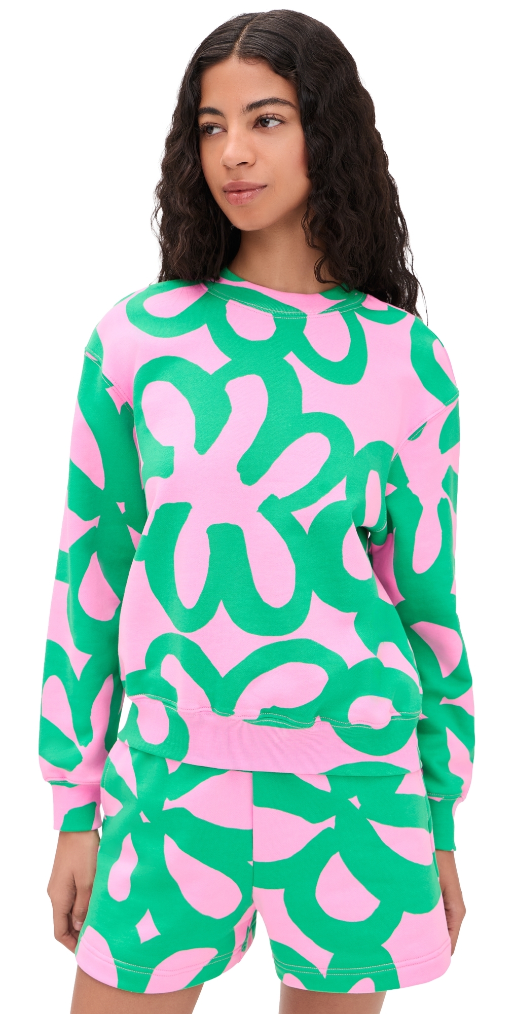 Marimekko Leiot Jattikukka Kioski Sweatshirt Light PinkGreen Marimekko Leiot Jattikukka Kioski Sweatshirt Light PinkGreen