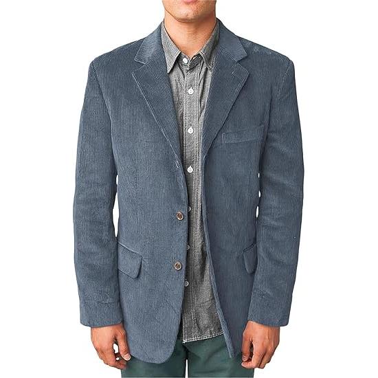 Men’s Casual Corduroy Suit Retro Slim Fit Notch Lapel Sports Jacket Men’s Casual Corduroy Suit Retro Slim Fit Notch Lapel Sports Jacket