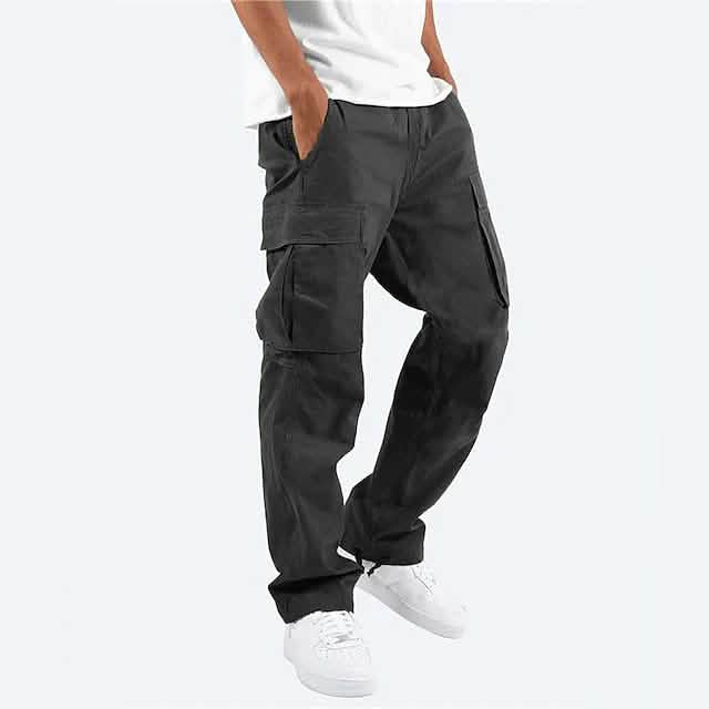 Men’s Cargo Pants Trousers Drawstring Elastic Waist Multi Pocket – Black XXXX Men’s Cargo Pants Trousers Drawstring Elastic Waist Multi Pocket – Black XXXX