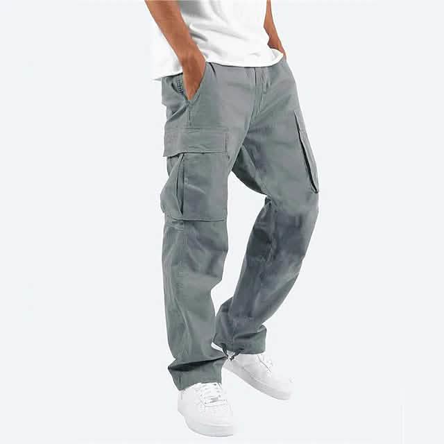 Men’s Cargo Pants Trousers Drawstring Elastic Waist Multi Pocket Men’s Cargo Pants Trousers Drawstring Elastic Waist Multi Pocket