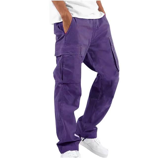 Men’s Cargo Pants Trousers Drawstring Elastic Waist Multi Pocket Men’s Cargo Pants Trousers Drawstring Elastic Waist Multi Pocket
