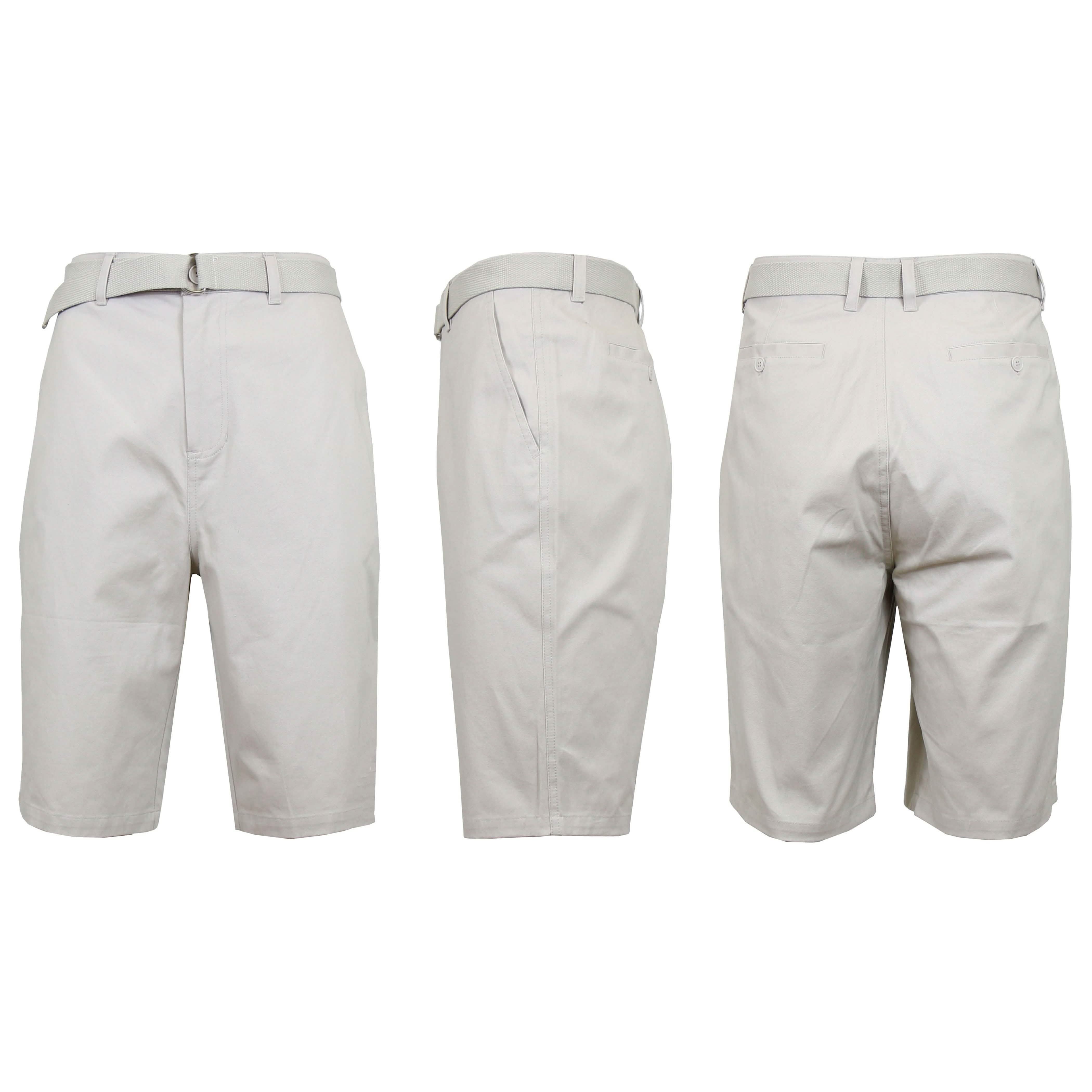 Men’s Cotton Chino Shorts with Belt – Sand Men’s Cotton Chino Shorts with Belt – Sand