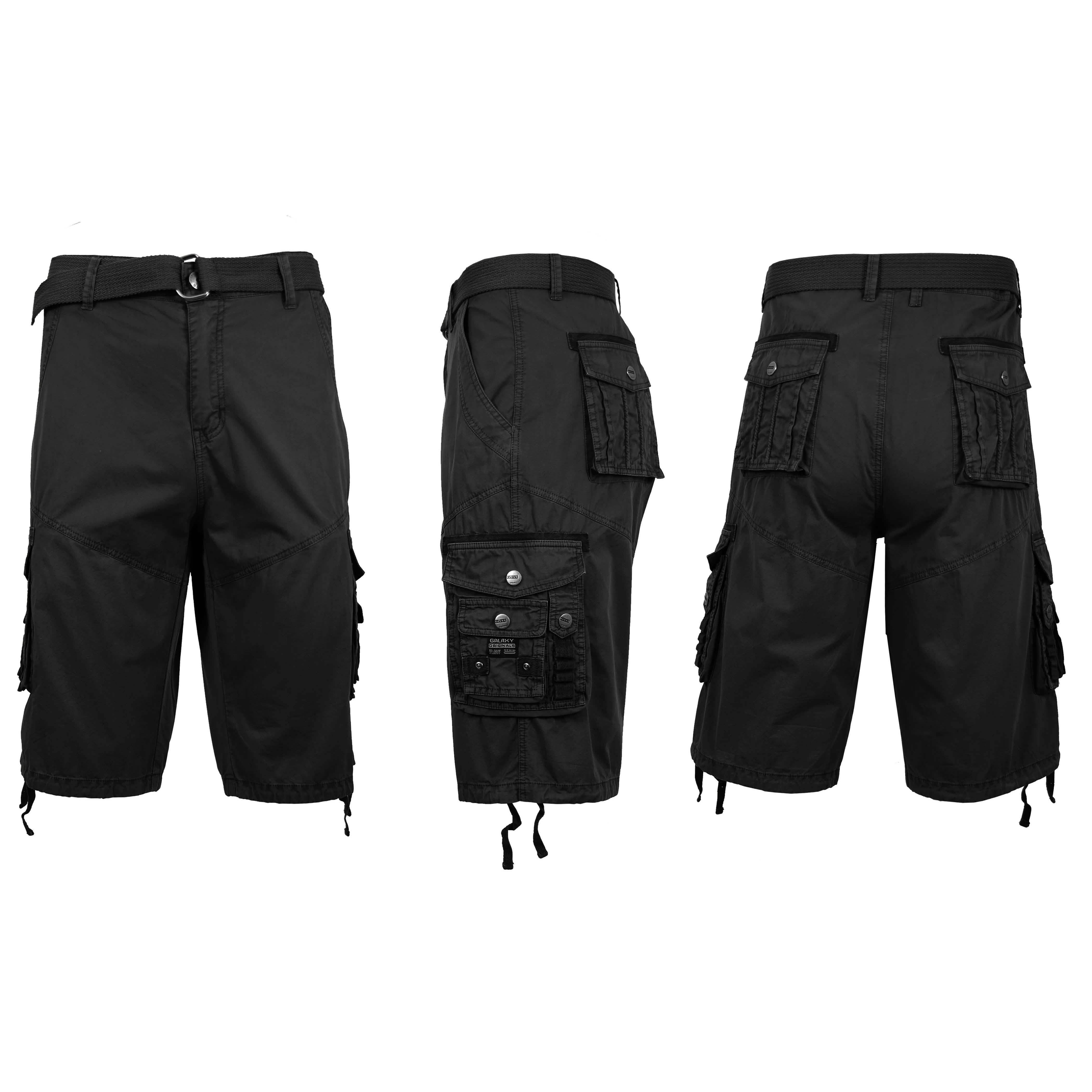 Men’s Distressed Vintage Belted Cargo Utility Shorts Men’s Distressed Vintage Belted Cargo Utility Shorts