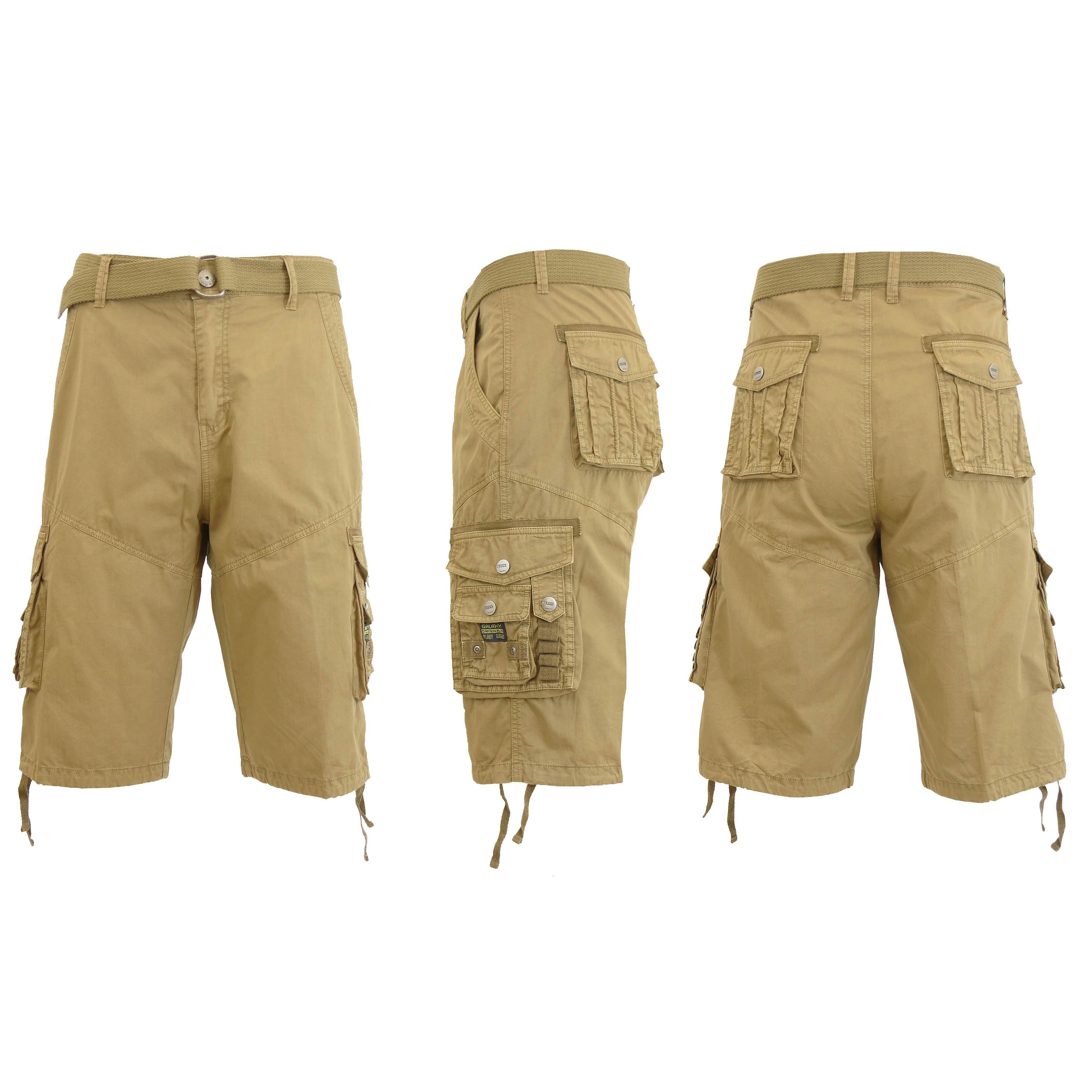 Men’s Distressed Vintage Belted Cargo Utility Shorts Men’s Distressed Vintage Belted Cargo Utility Shorts