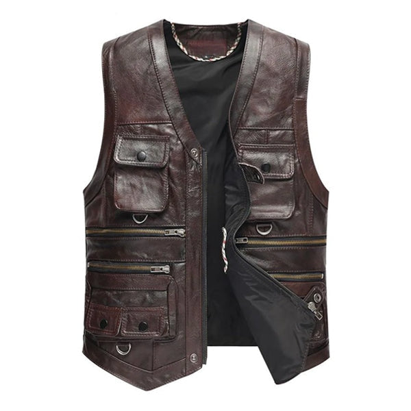 MEN’S PERMITIVE COWHIDE RETRO COUNTRY STYLE VEST MEN’S PERMITIVE COWHIDE RETRO COUNTRY STYLE VEST