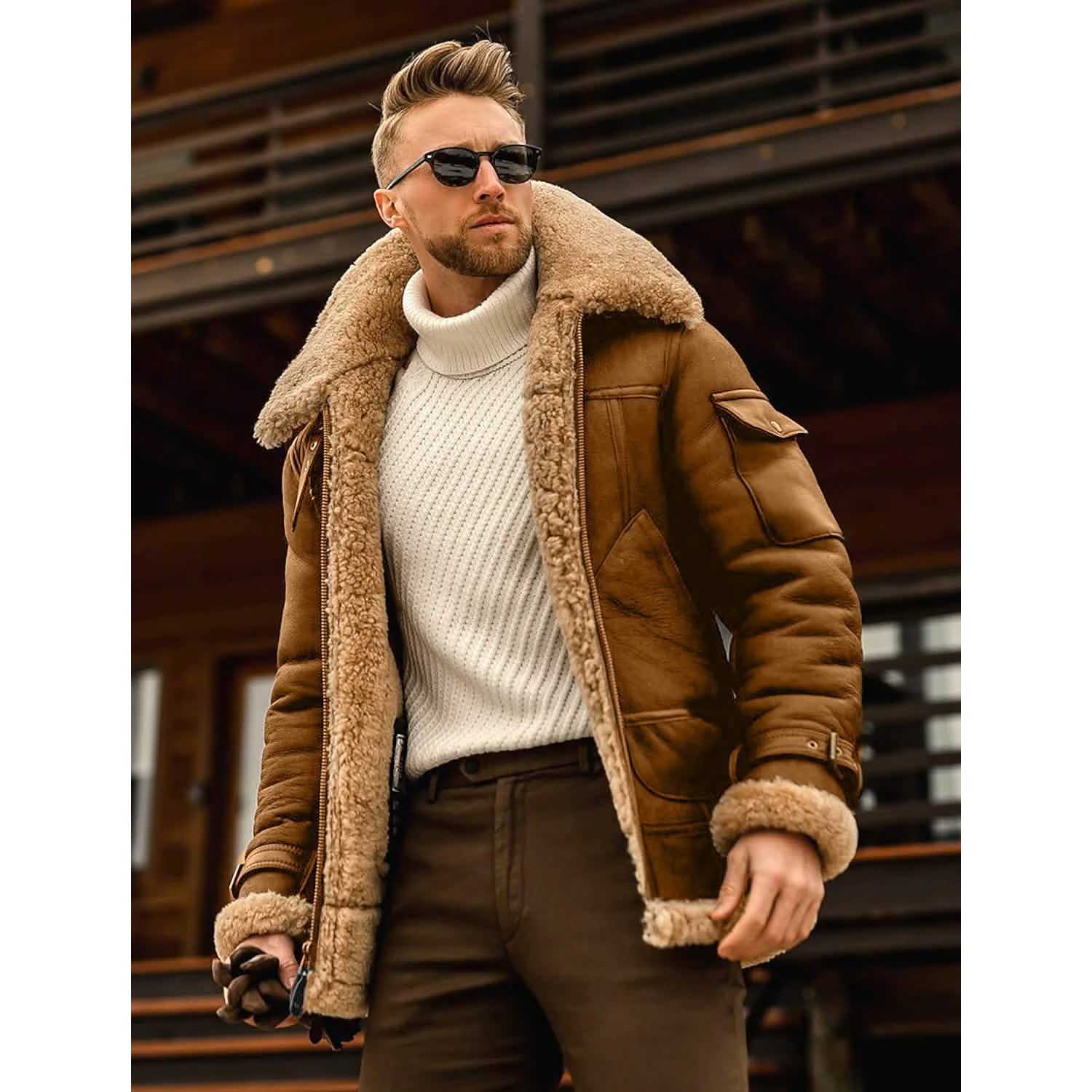 Men’s Shearling Coat Winter Jacket Men’s Shearling Coat Winter Jacket