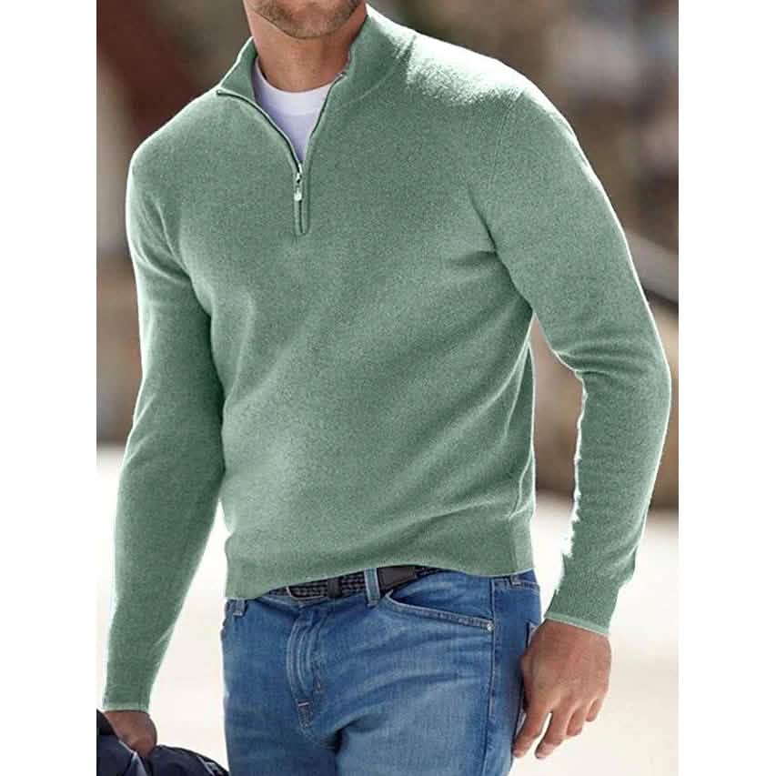 Men’s Sweater Jumper Pullover Ribbed Knit Cropped Zipper Knitted Solid Color Men’s Sweater Jumper Pullover Ribbed Knit Cropped Zipper Knitted Solid Color