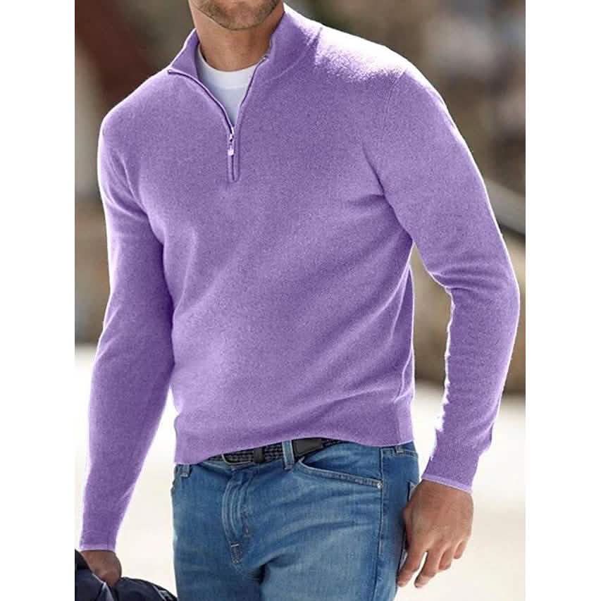 Men’s Sweater Jumper Pullover Ribbed Knit Cropped Zipper Knitted Solid Color Men’s Sweater Jumper Pullover Ribbed Knit Cropped Zipper Knitted Solid Color