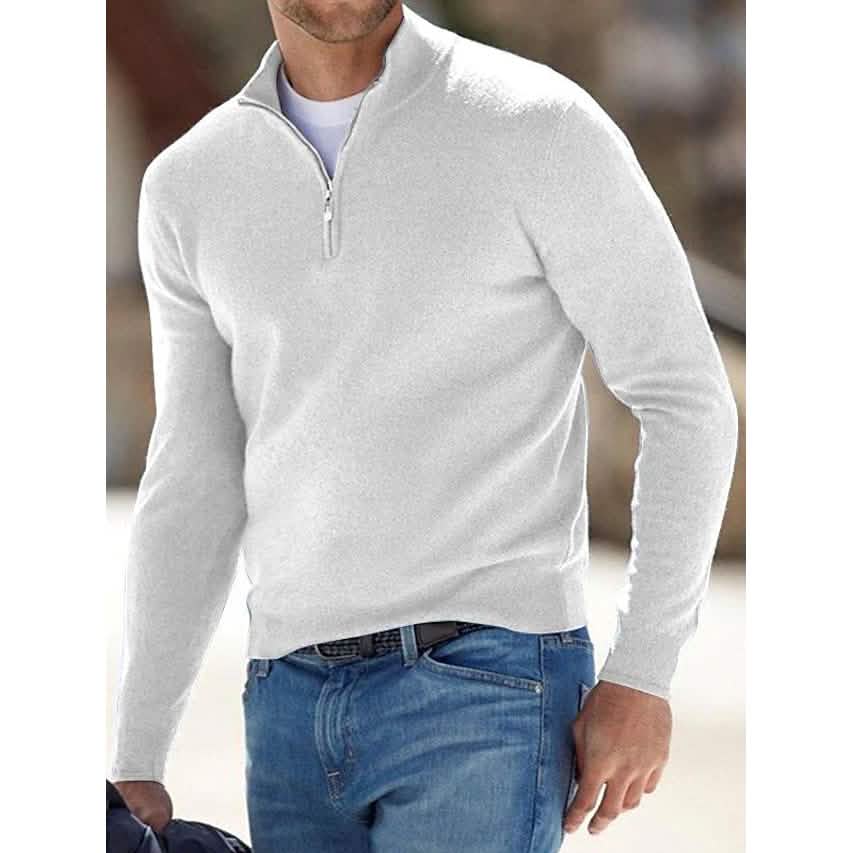 Men’s Sweater Jumper Pullover Ribbed Knit Cropped Zipper Knitted Solid Color Men’s Sweater Jumper Pullover Ribbed Knit Cropped Zipper Knitted Solid Color