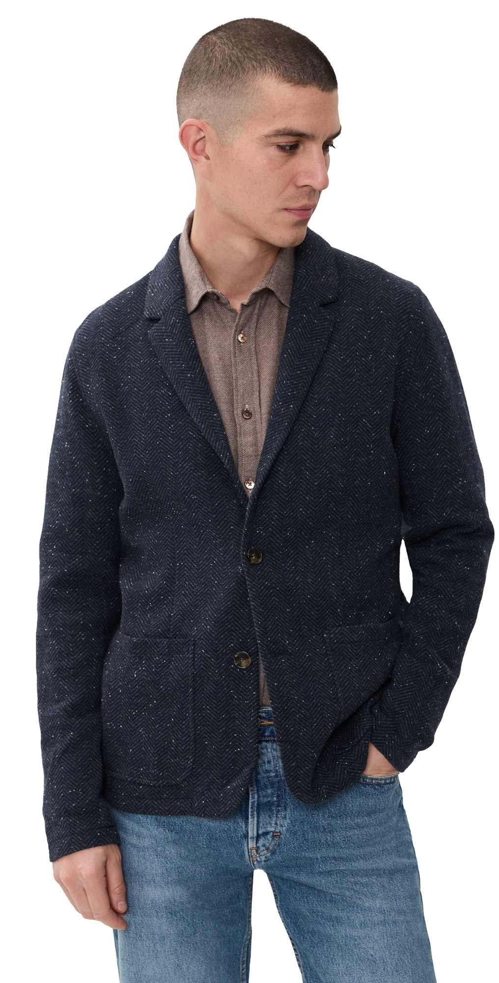 Marine Layer Pacifica Stretch Twill Blazer Dark Herringbone Marine Layer Pacifica Stretch Twill Blazer Dark Herringbone