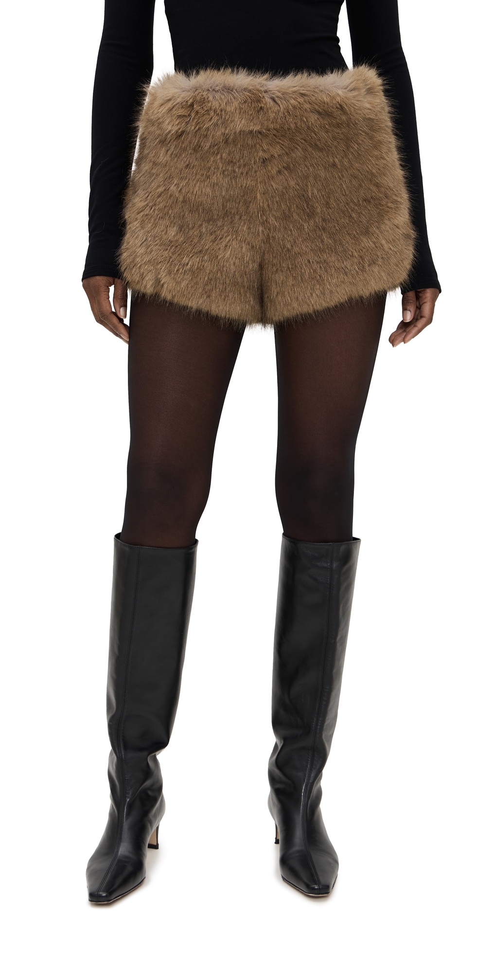 MSGM Faux Fur Shorts Beige MSGM Faux Fur Shorts Beige