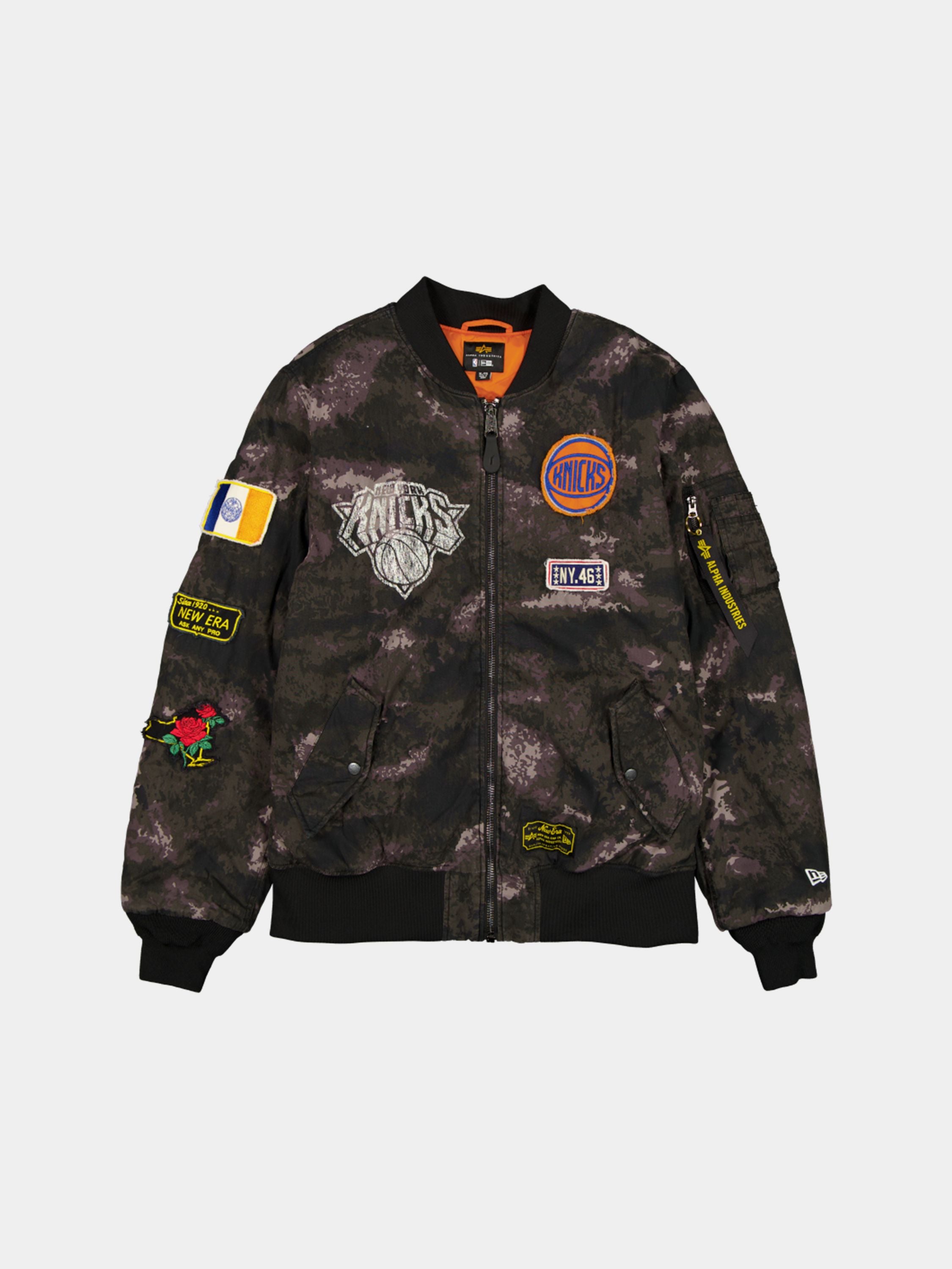 NEW YORK KNICKS X ALPHA X NEW ERA MA- BOMBER JACKET BLACK CAMO NEW YORK KNICKS X ALPHA X NEW ERA MA- BOMBER JACKET BLACK CAMO