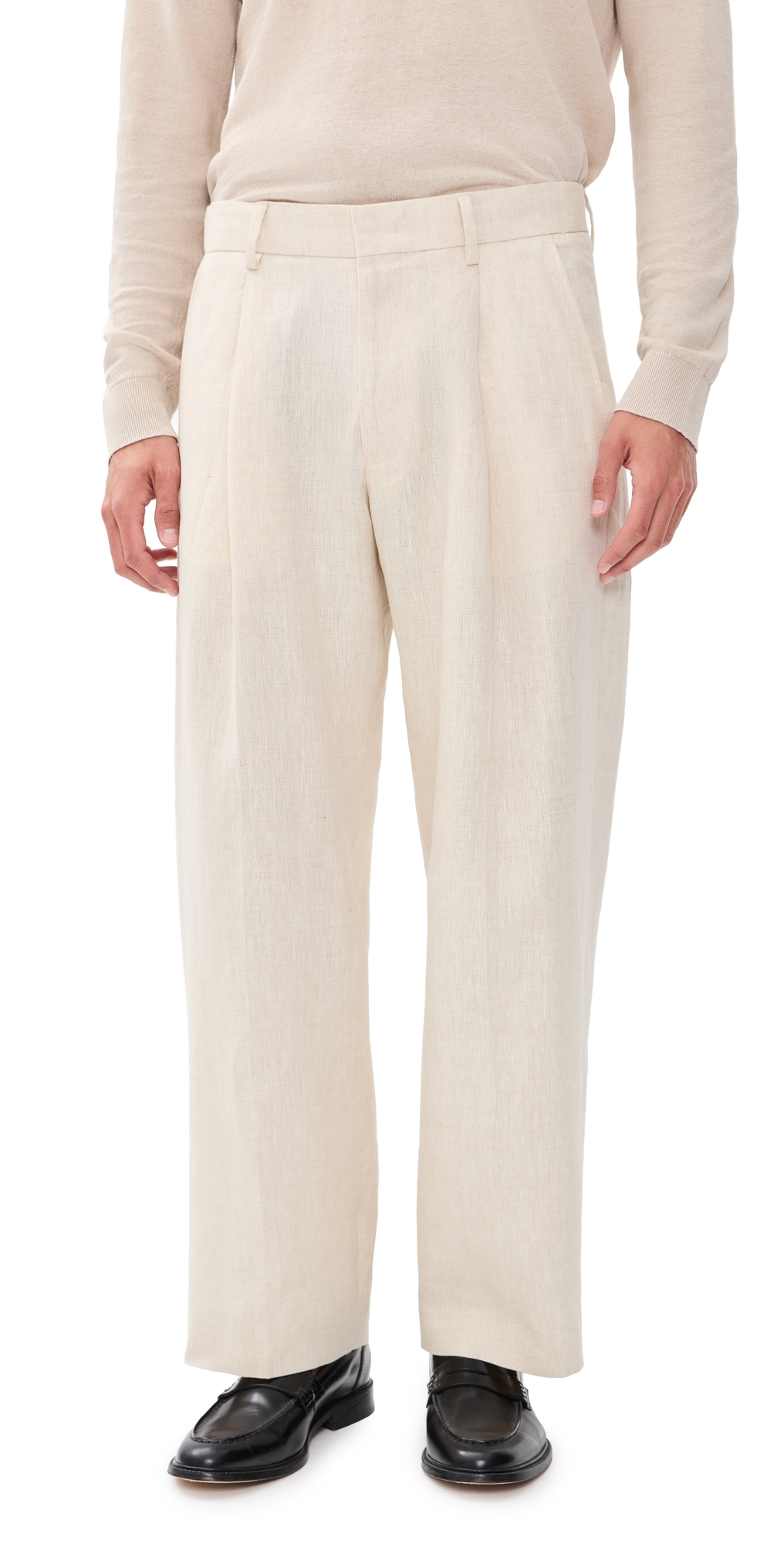 NN Kay Linen Relaxed Pleated Trousers Oat NN Kay Linen Relaxed Pleated Trousers Oat