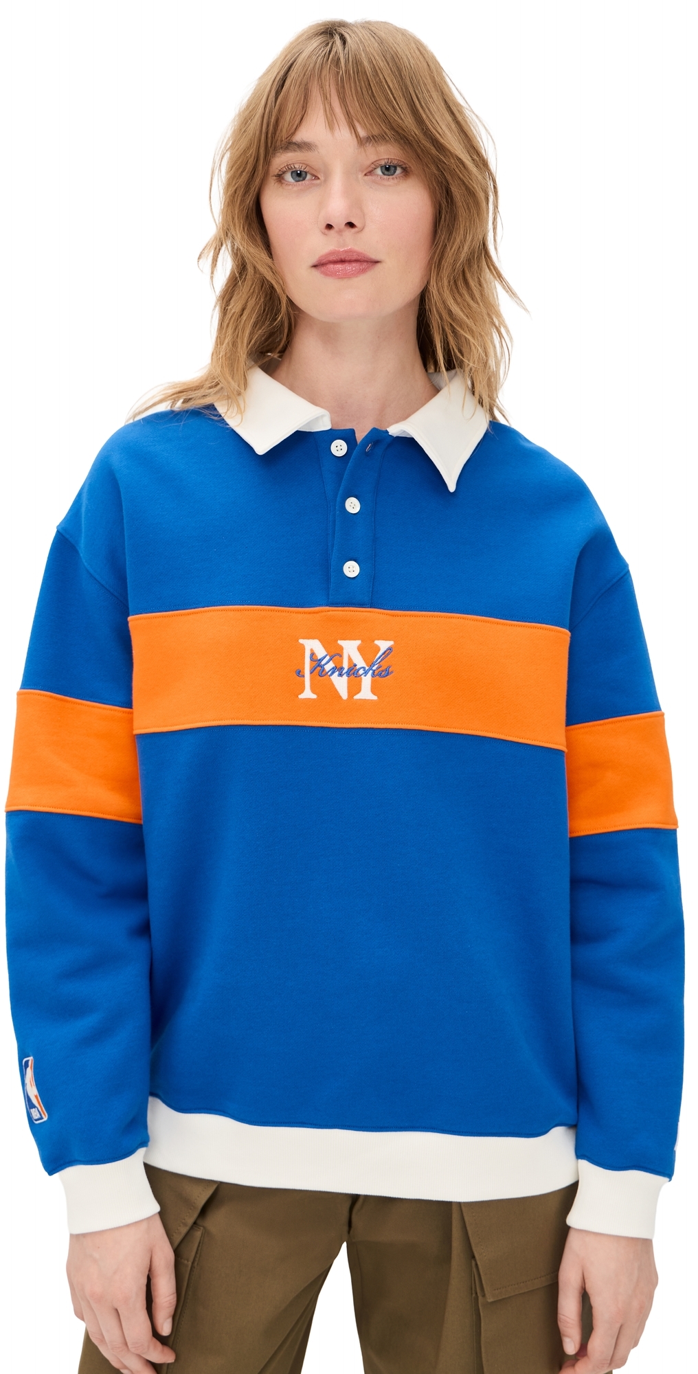 New York or Nowhere Knicks Rafters Polo Sweatshirt Royal Blue New York or Nowhere Knicks Rafters Polo Sweatshirt Royal Blue