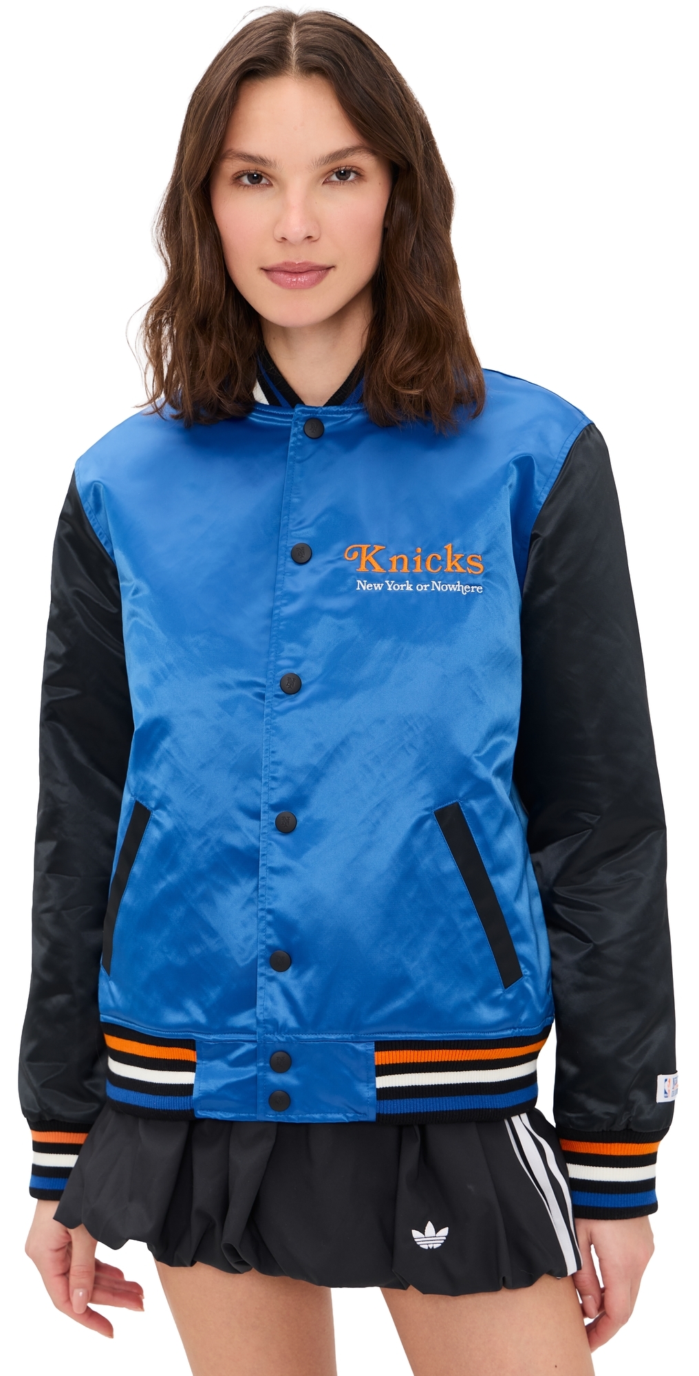 New York or Nowhere Knicks Give & Go Varsity Jacket Royal Blue New York or Nowhere Knicks Give & Go Varsity Jacket Royal Blue