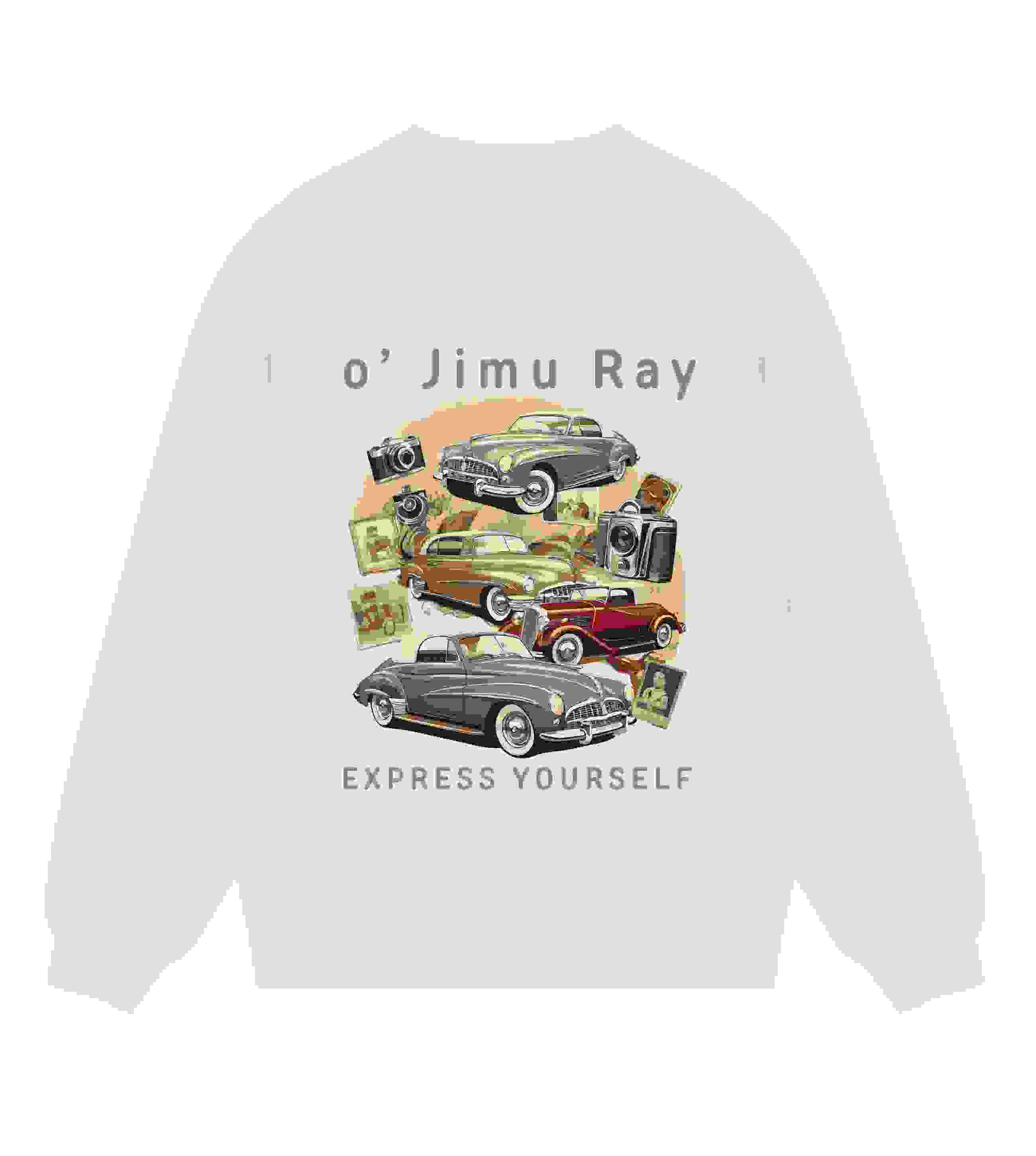 Vintage Vibes – Classic Car Sweatshirt – Off white M men