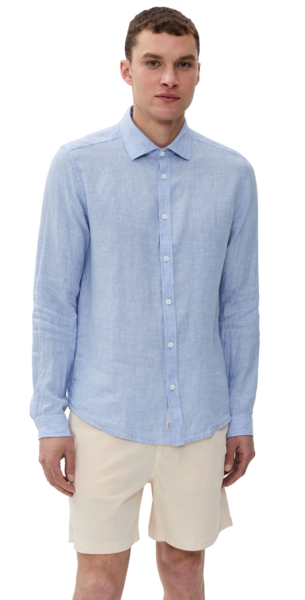 Onia Linen Slim Fit Shirt Oxford Blue Onia Linen Slim Fit Shirt Oxford Blue