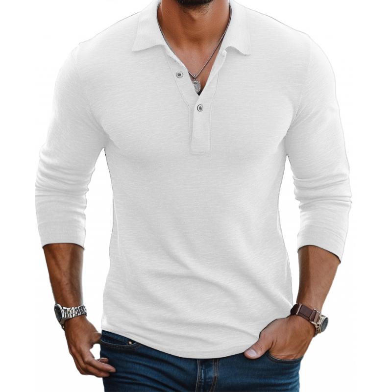 Men’s Casual Cotton Blend Lapel Slim Fit Long Sleeve Polo Shirt M Men’s Casual Cotton Blend Lapel Slim Fit Long Sleeve Polo Shirt M