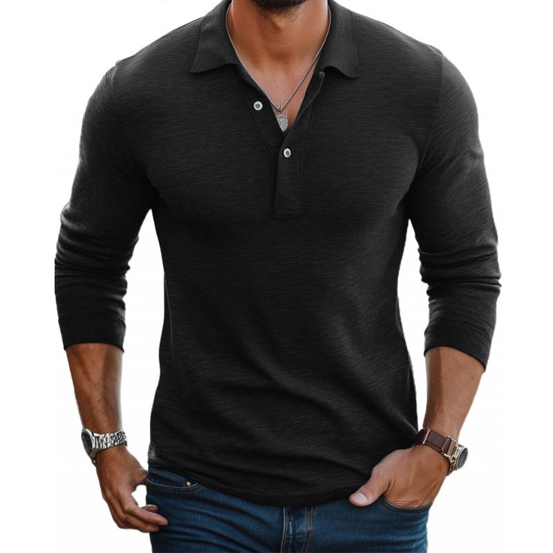 Men’s Casual Cotton Blend Lapel Slim Fit Long Sleeve Polo Shirt M Men’s Casual Cotton Blend Lapel Slim Fit Long Sleeve Polo Shirt M
